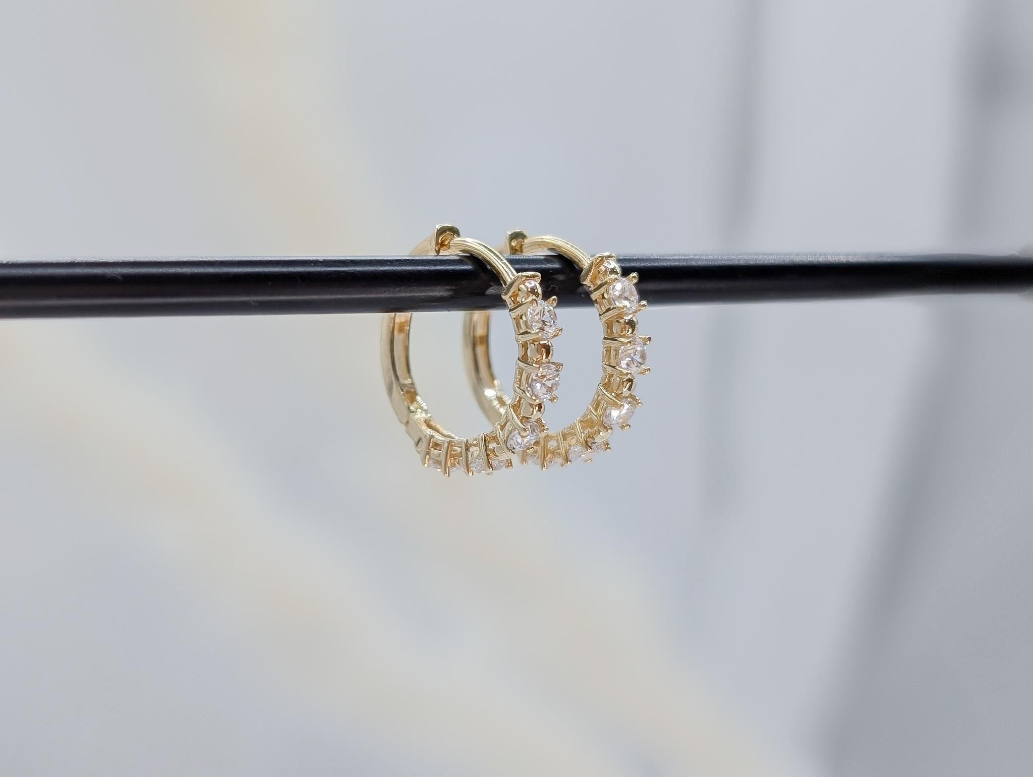 Gold Pavé Hoop Earrings