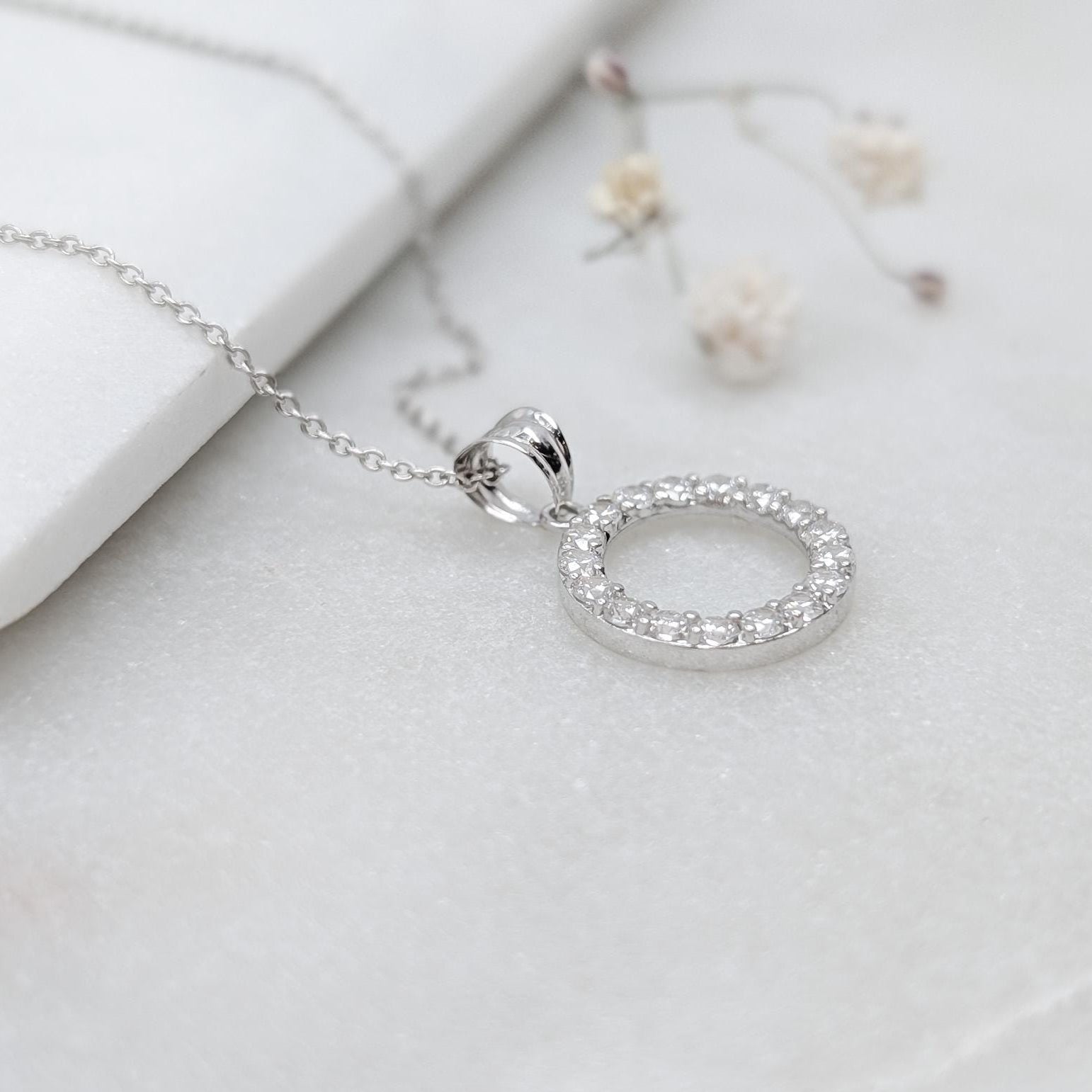 Eternity Circle Pendant - 925 Sterling Silver