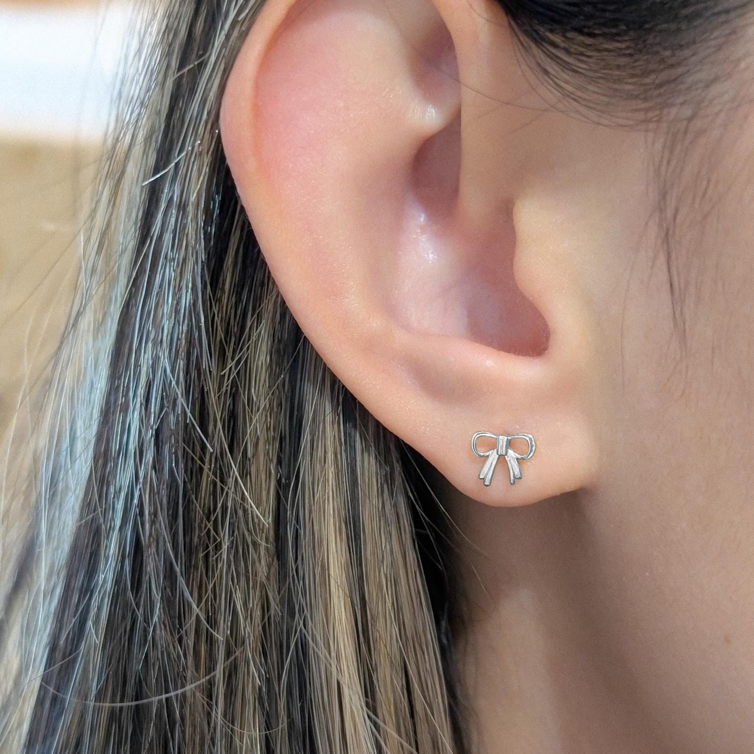 Mini Bow Studs - .925 Sterling Silver
