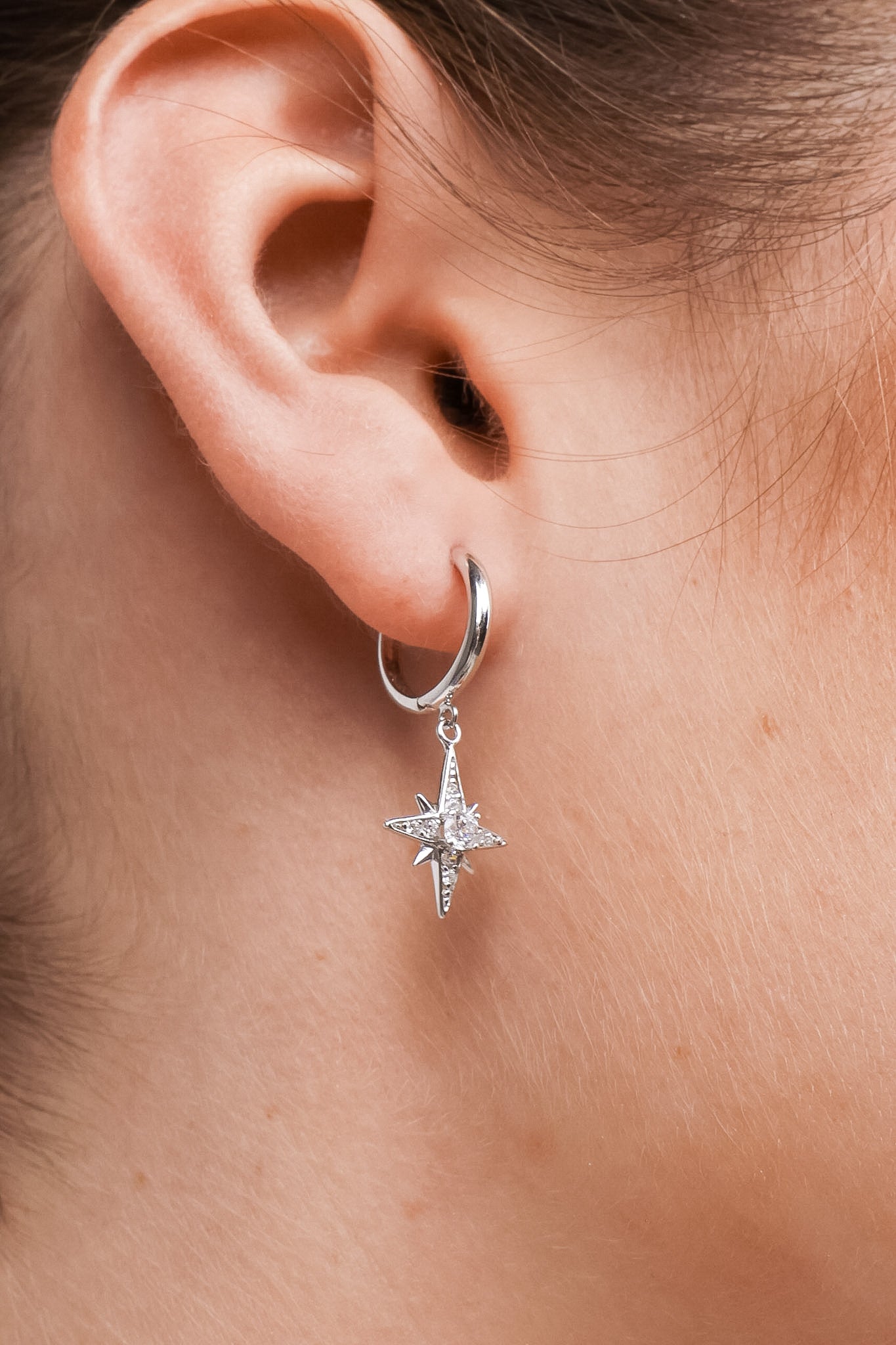 Ethereal North Star Hoop Earrings