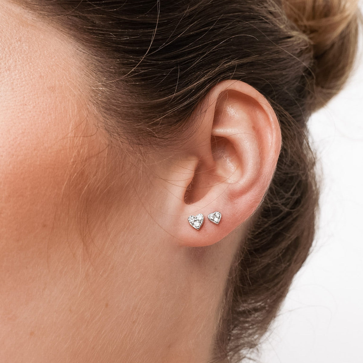 Dainty Pavé Heart Stud