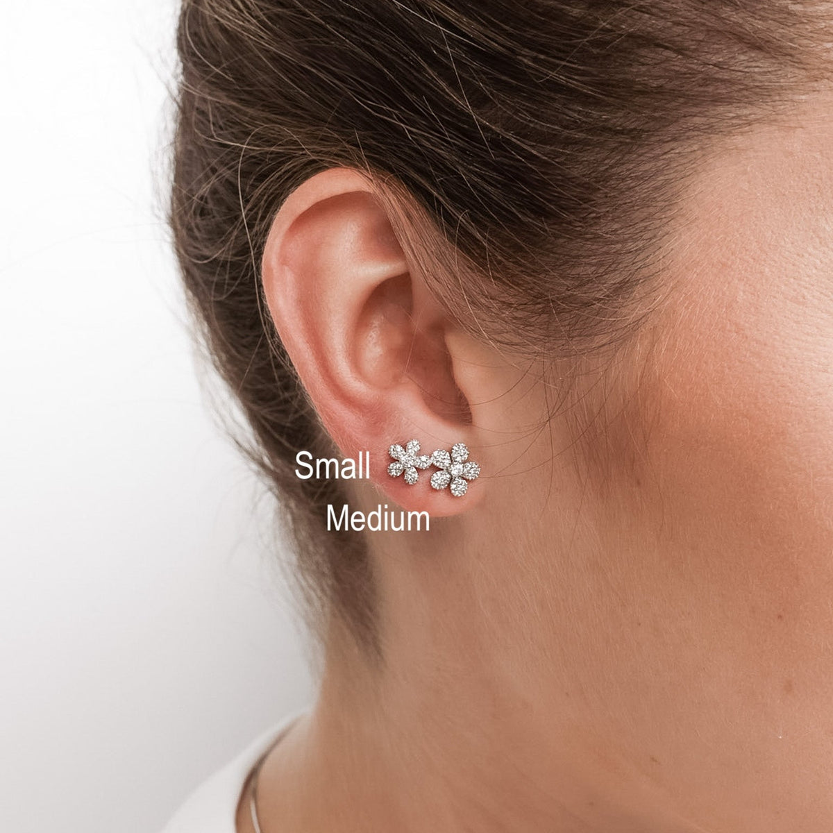Pavé Flower Earrings