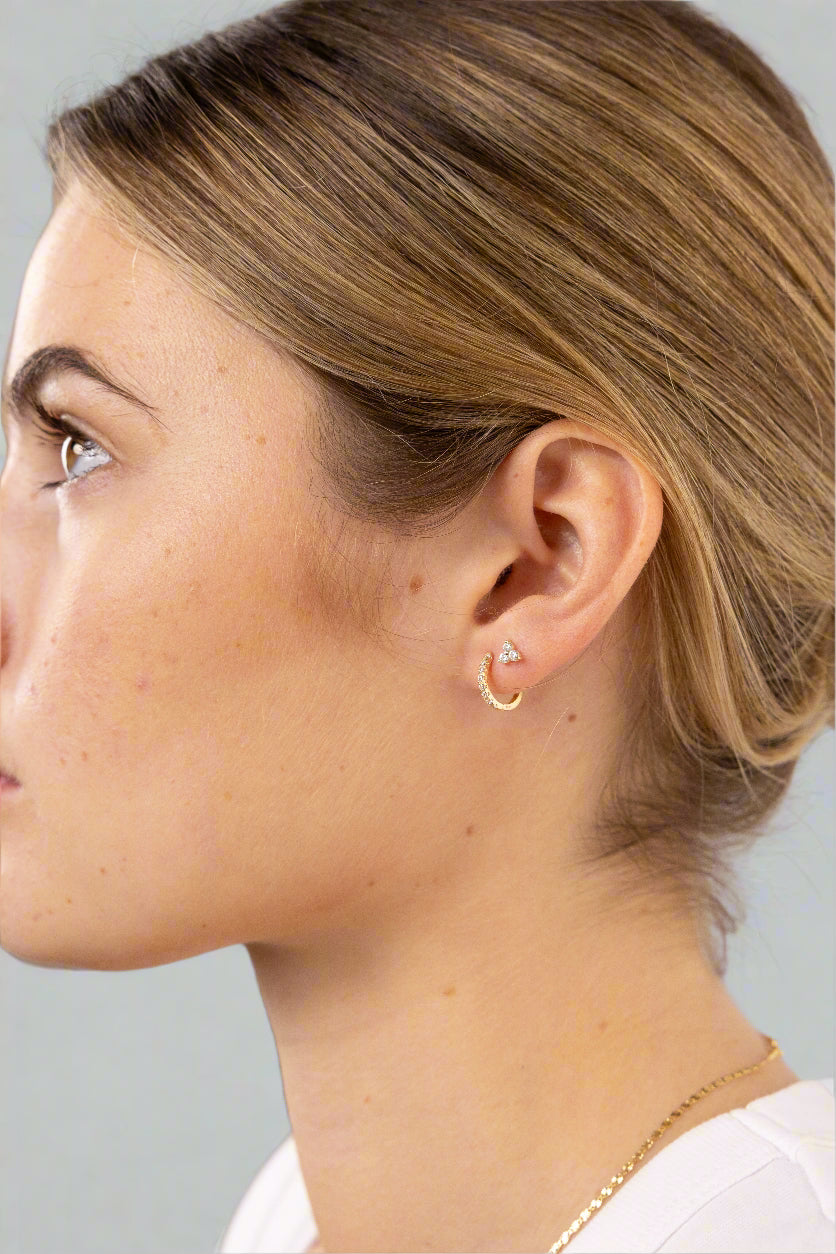 Slim Pavé Hoop Earrings