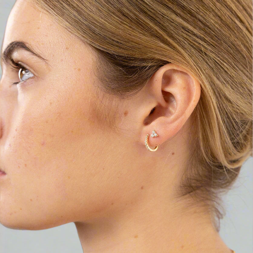 Slim Pavé Hoop Earrings