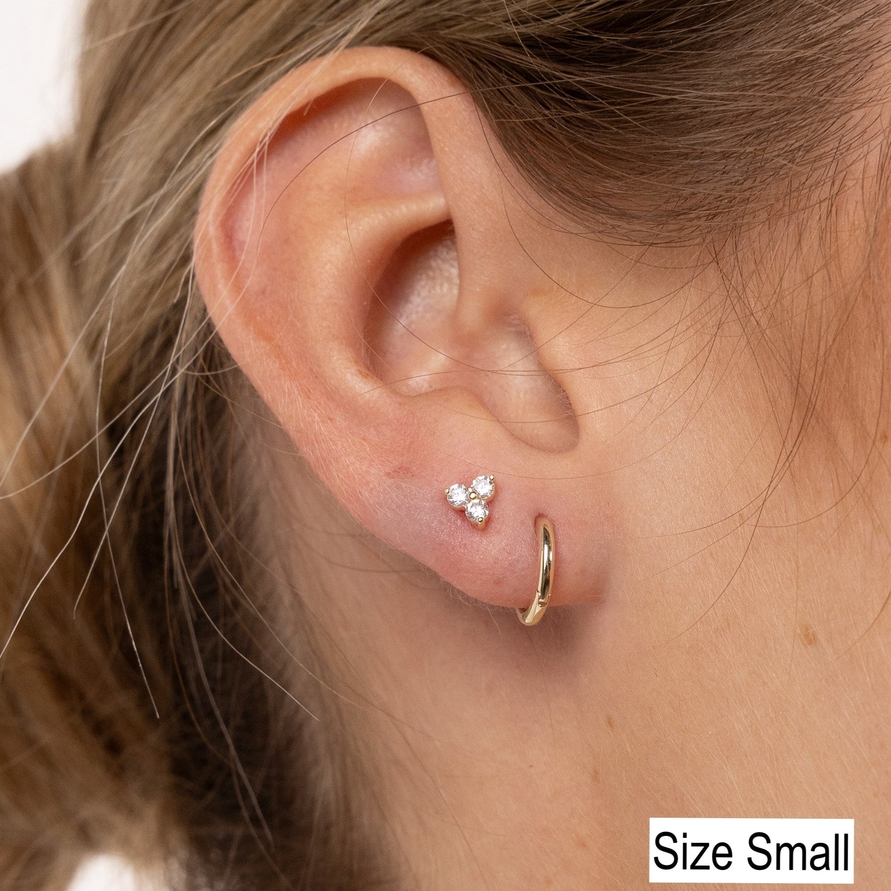 Trio Stone Cluster Earrings