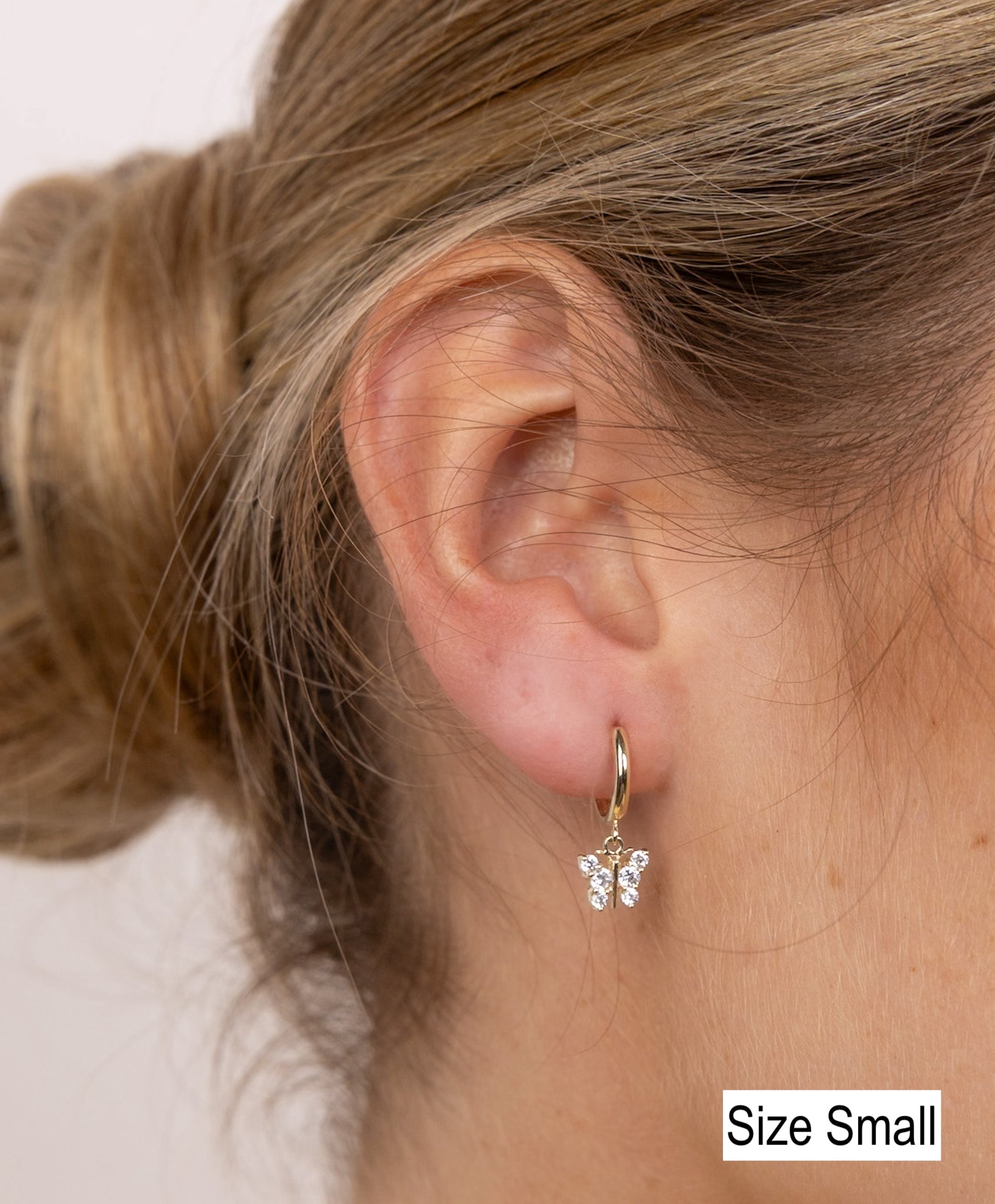 Dainty Butterfly Hoop Earrings