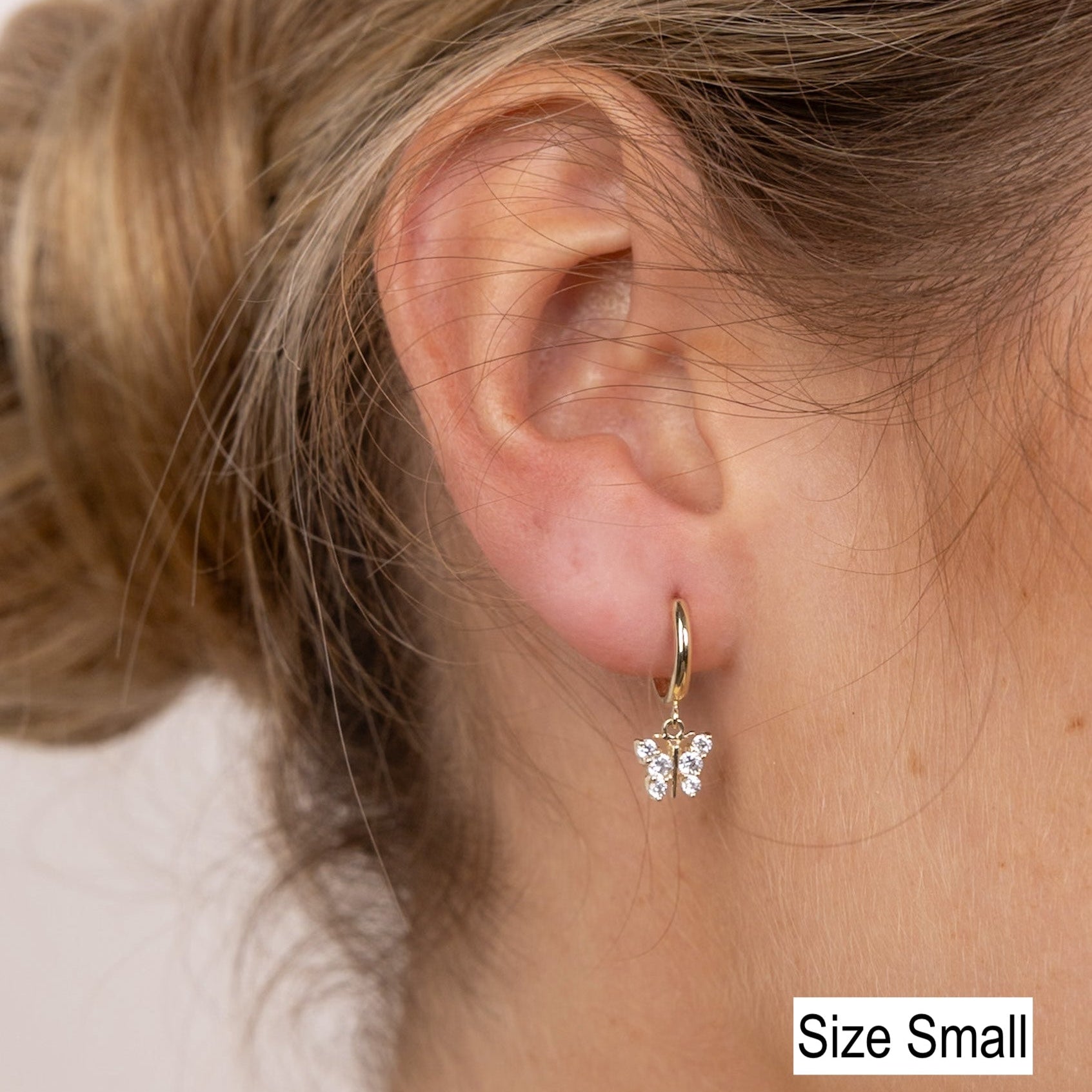 Dainty Butterfly Hoop Earrings