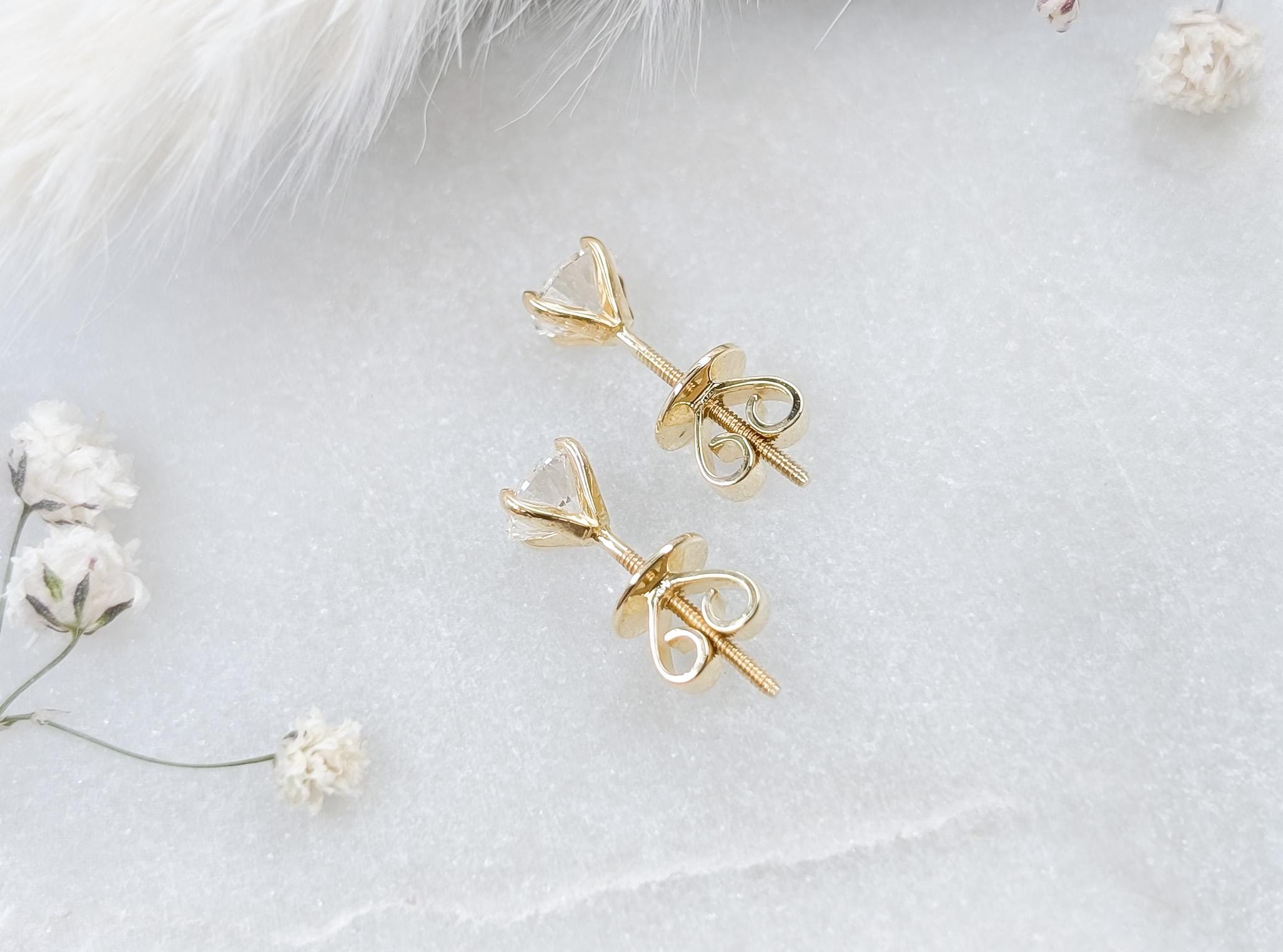 1 CTW Lab Grown Diamond Stud Earrings