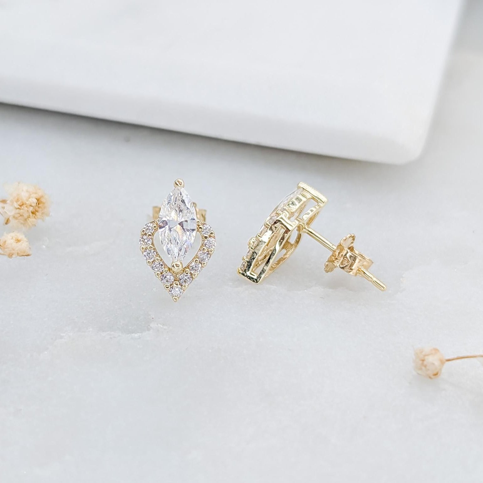 Vintage Marquise Stud Earrings