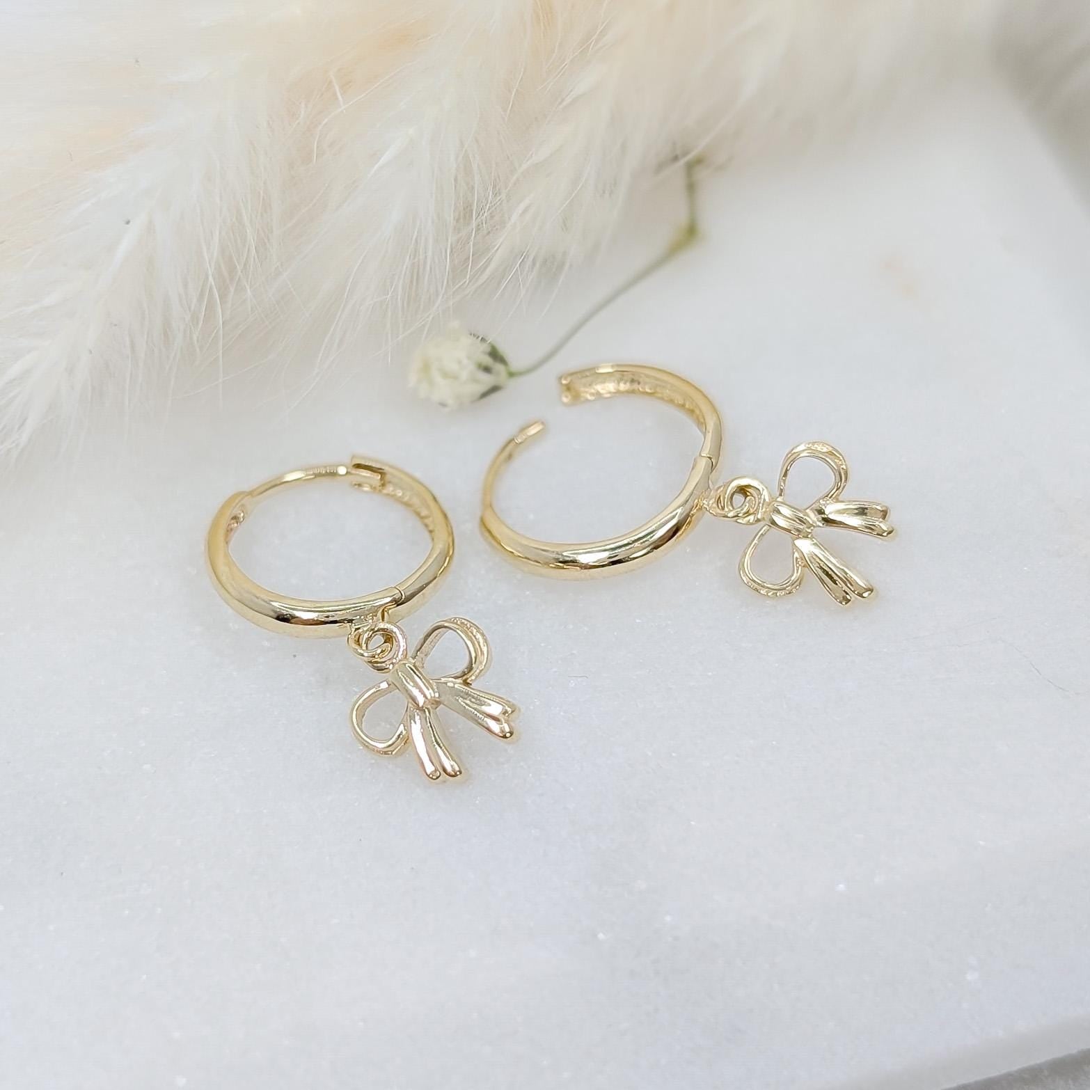 Mini Bow Hoop Earrings