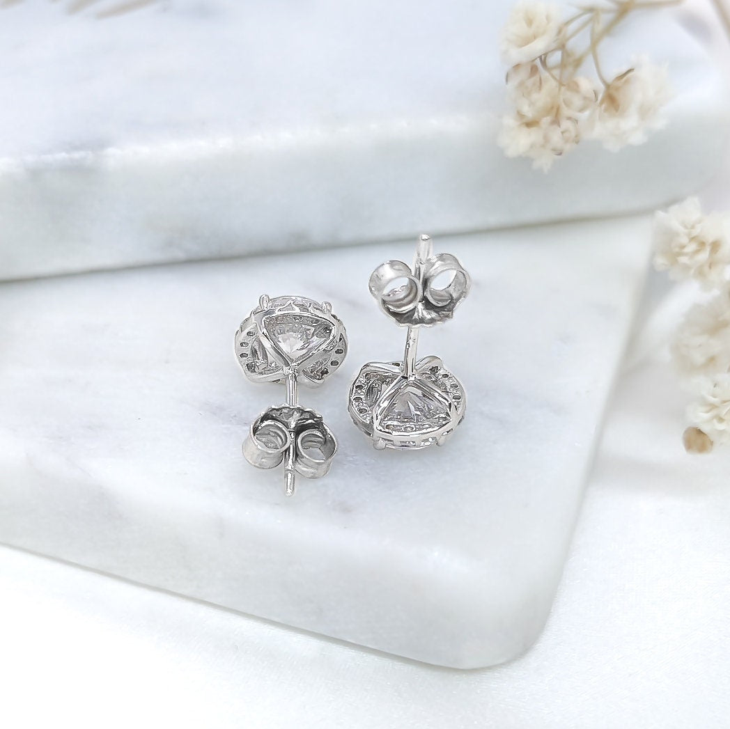 Halo Earrings - .925 Sterling Silver