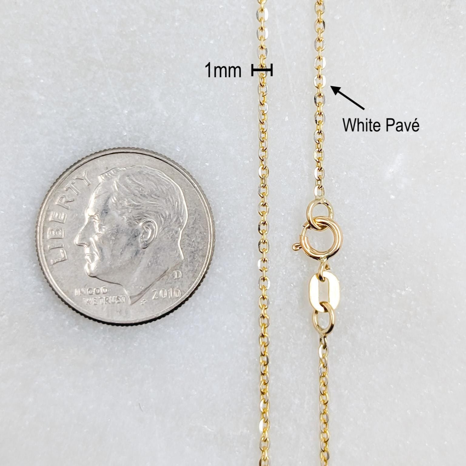 Mini Pavé Rolo Chain