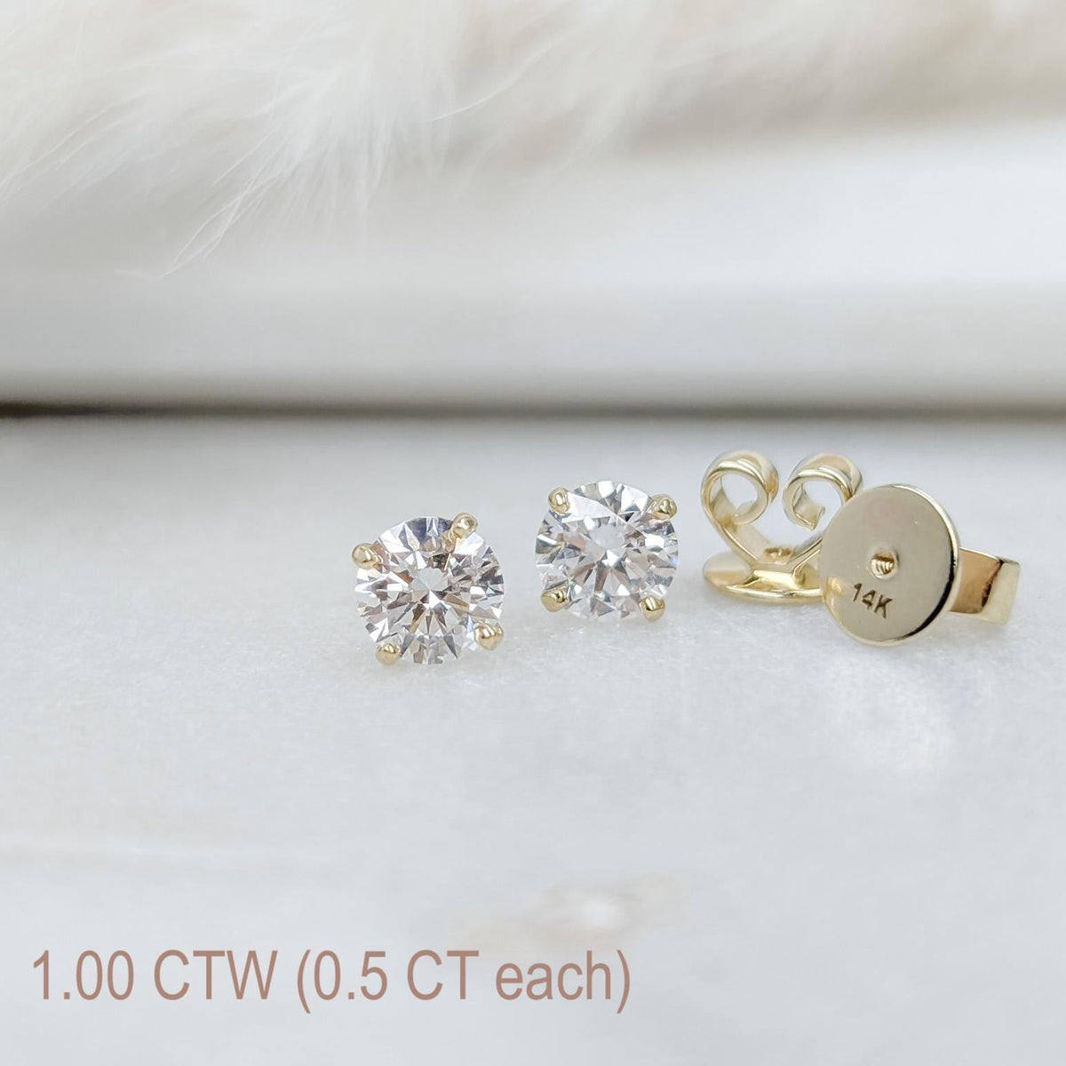 1 CTW Lab Grown Diamond Stud Earrings