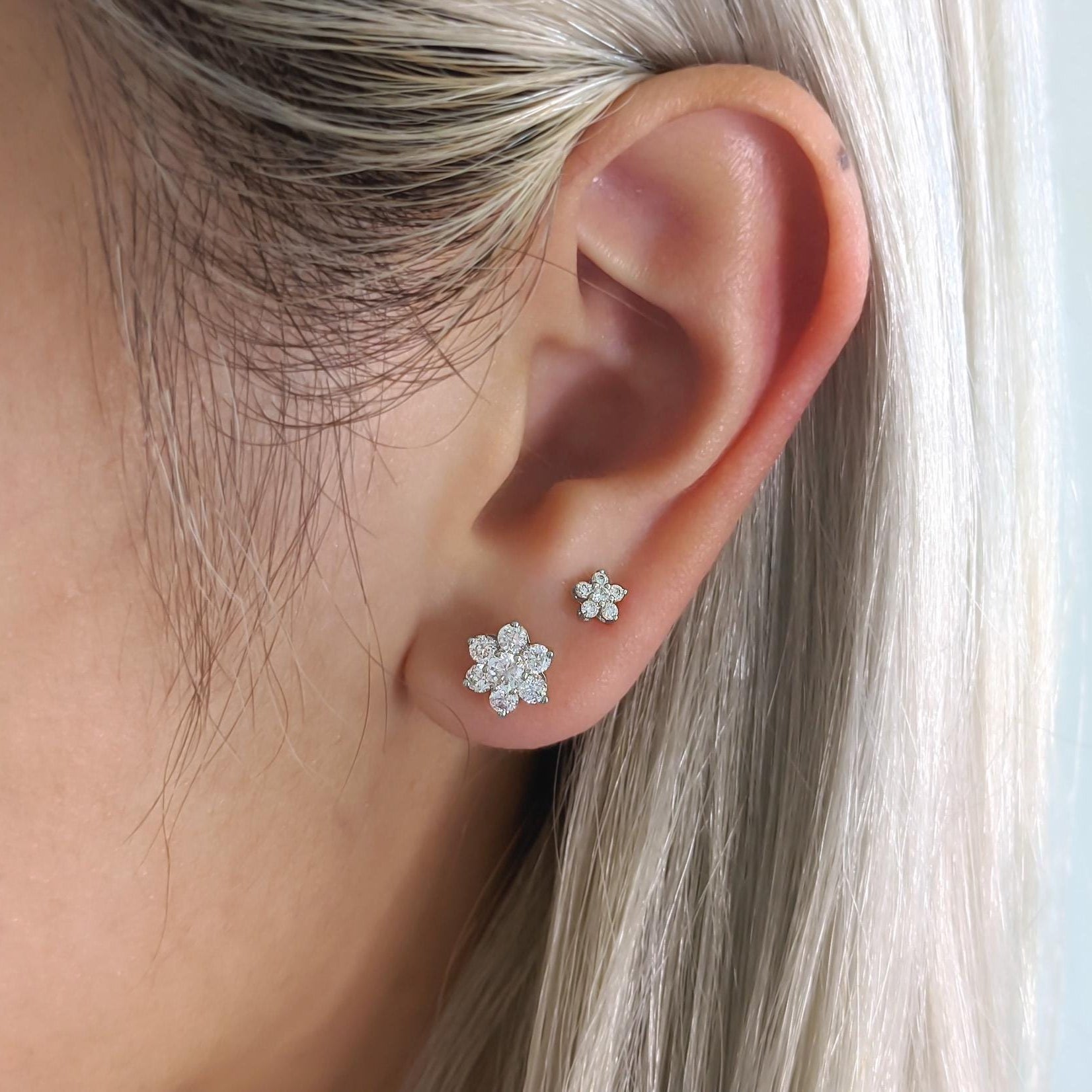 Buttercup Flower Earrings - .925 Sterling Silver