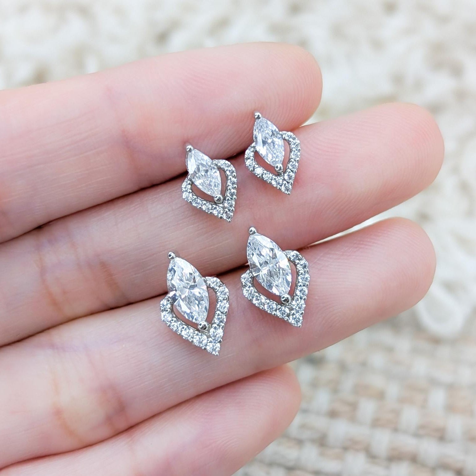 Vintage Marquise Stud Earrings