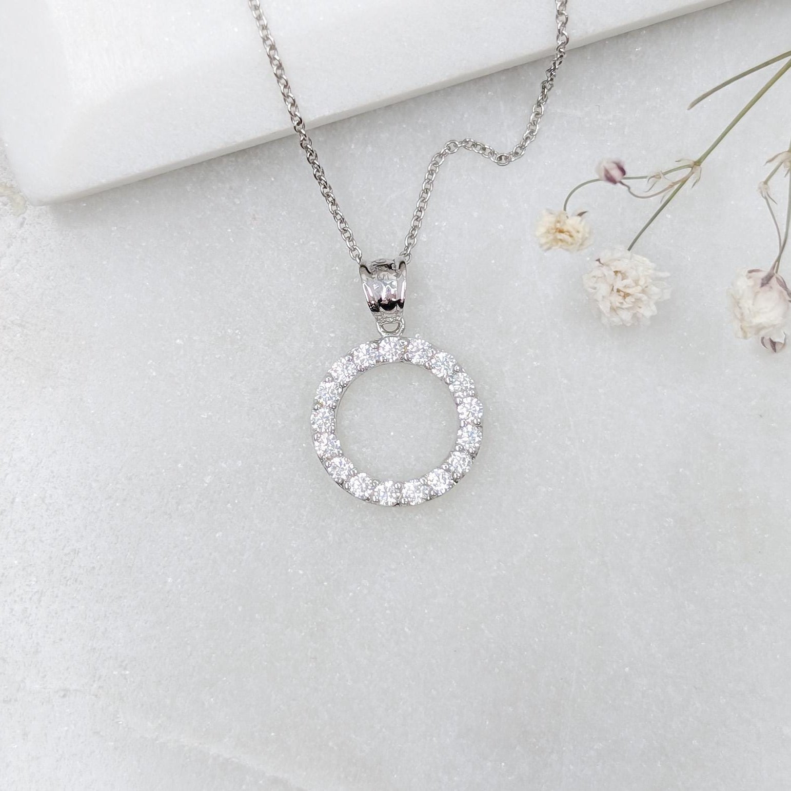 Eternity Circle Pendant - 925 Sterling Silver