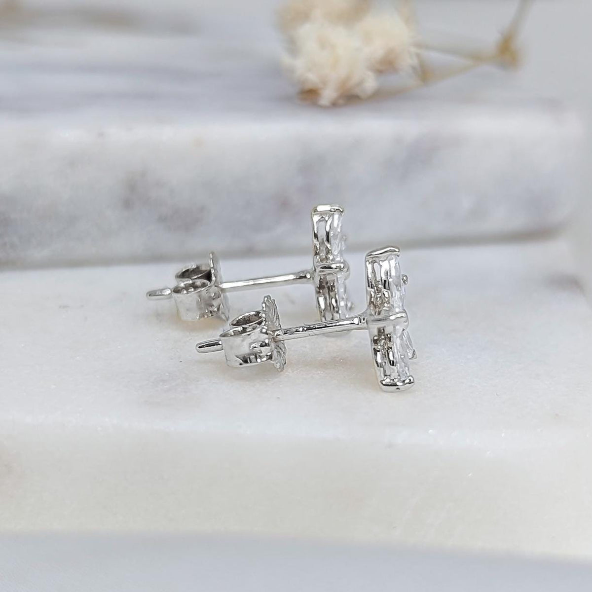 Lily Flower Earrings – .925 Sterling Silver