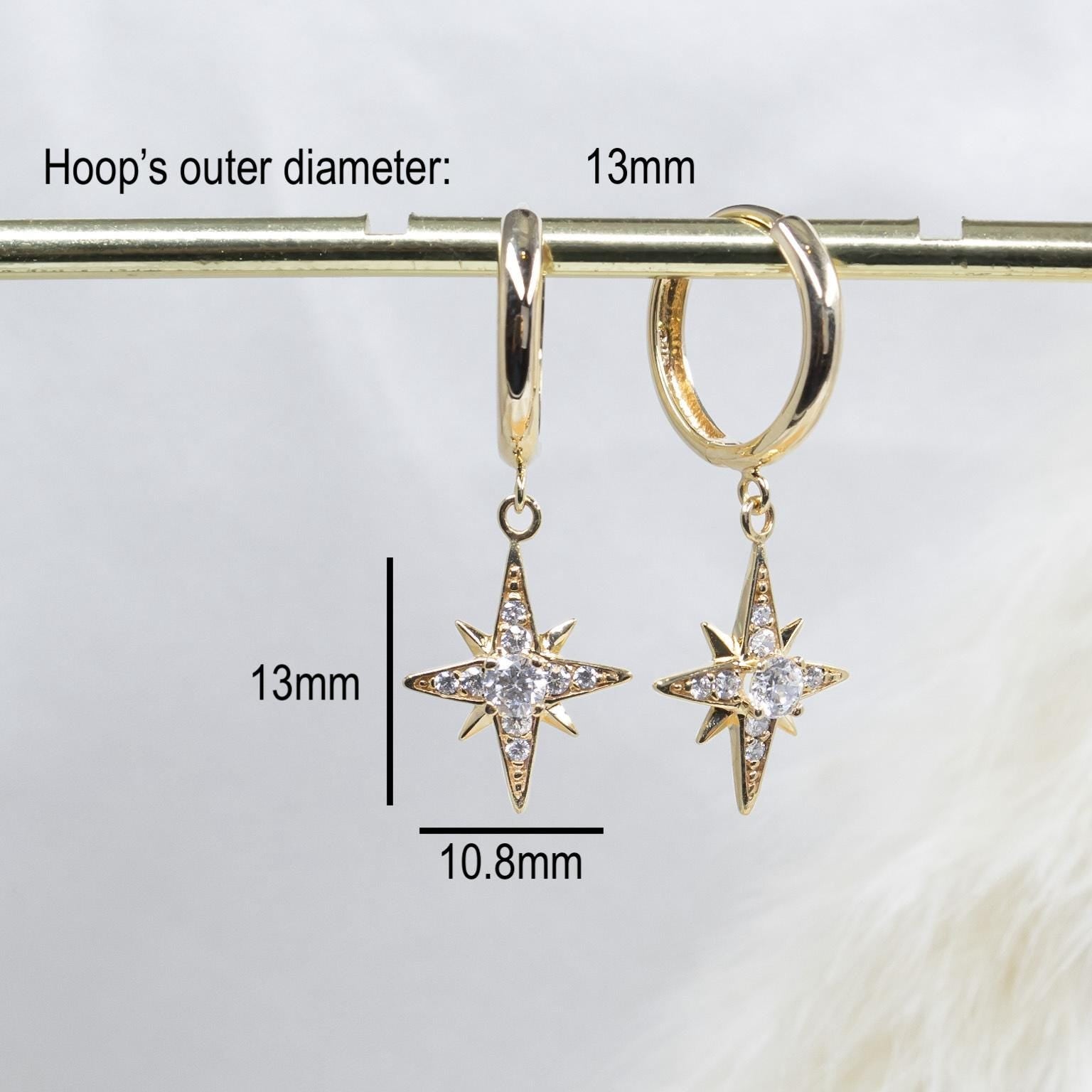 Ethereal North Star Hoop Earrings
