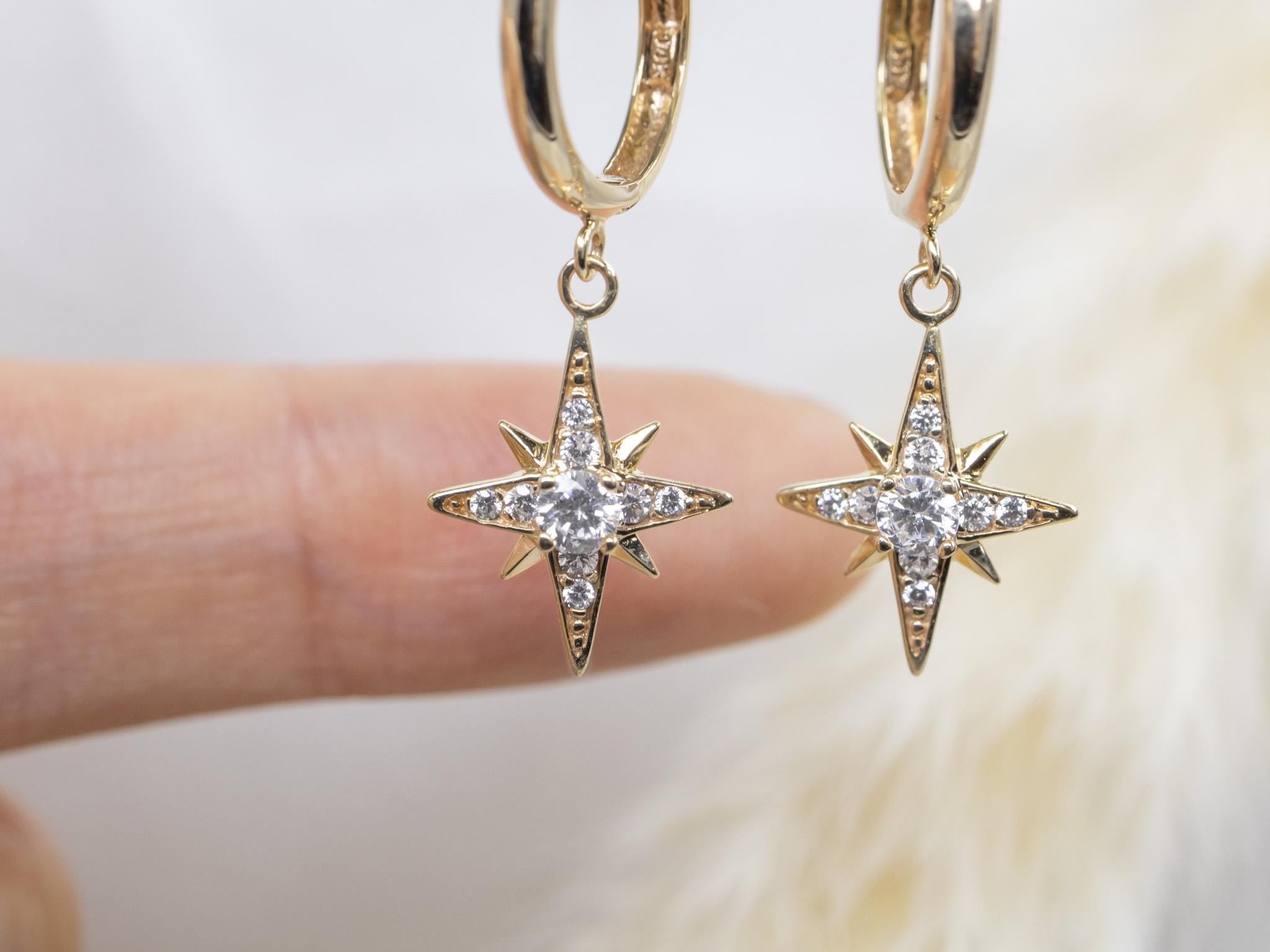 Ethereal North Star Hoop Earrings
