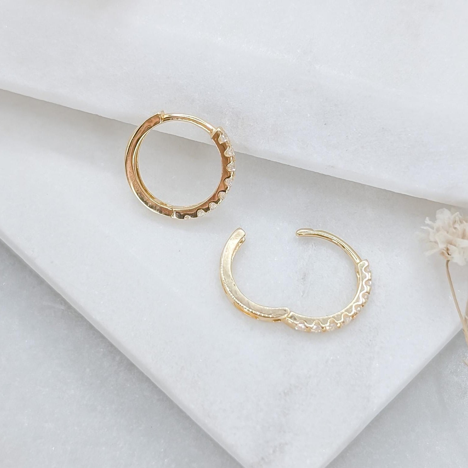 Slim Pavé Hoop Earrings