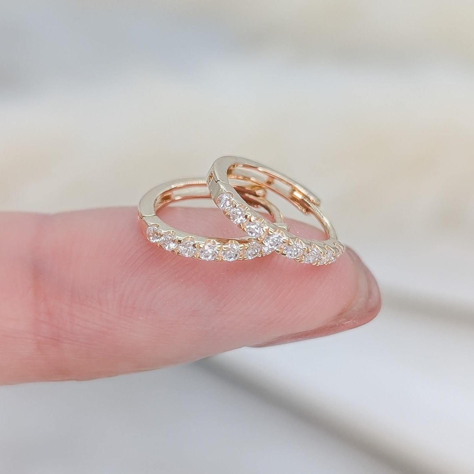 Slim Pavé Hoop Earrings