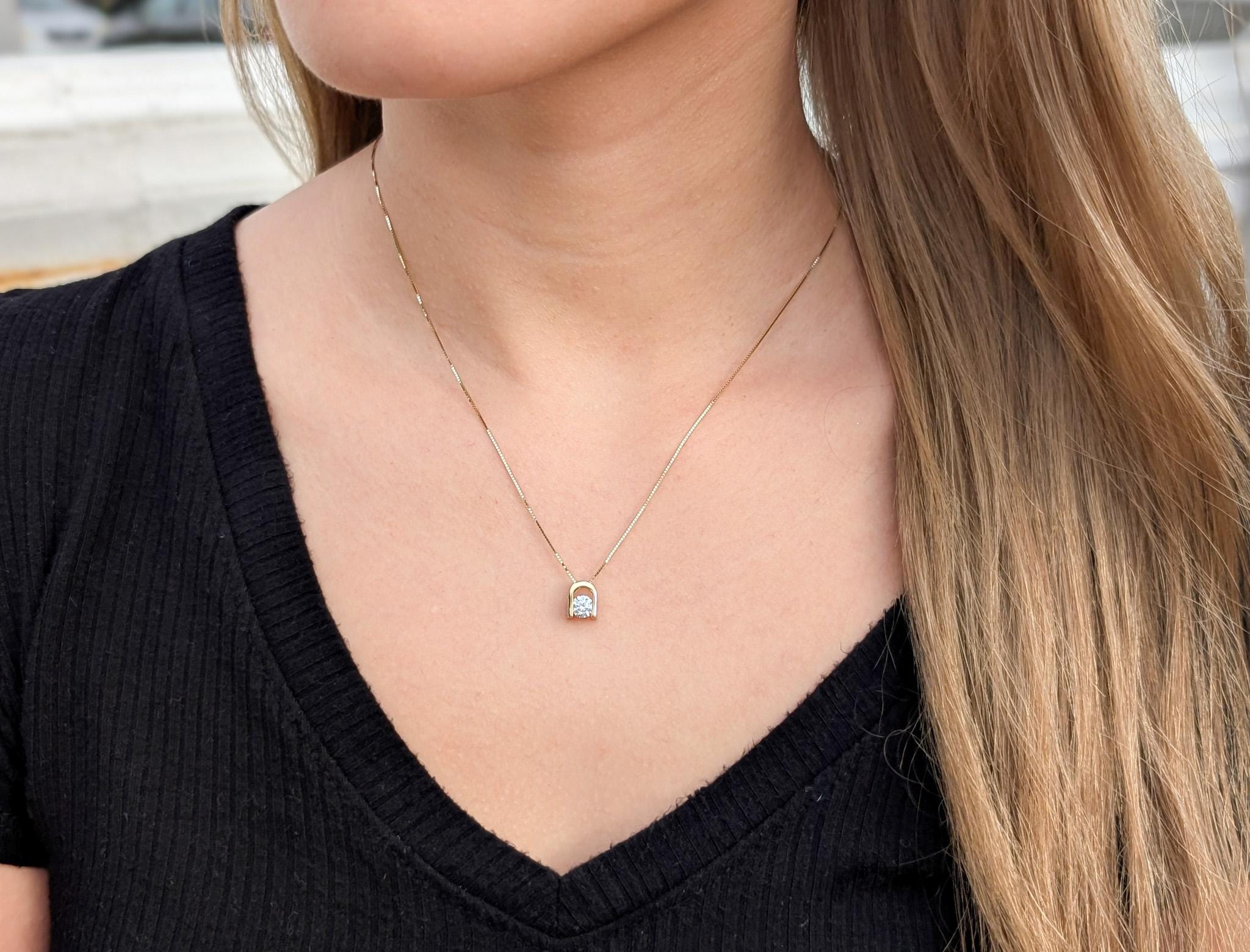 Floating Solitaire Pendant