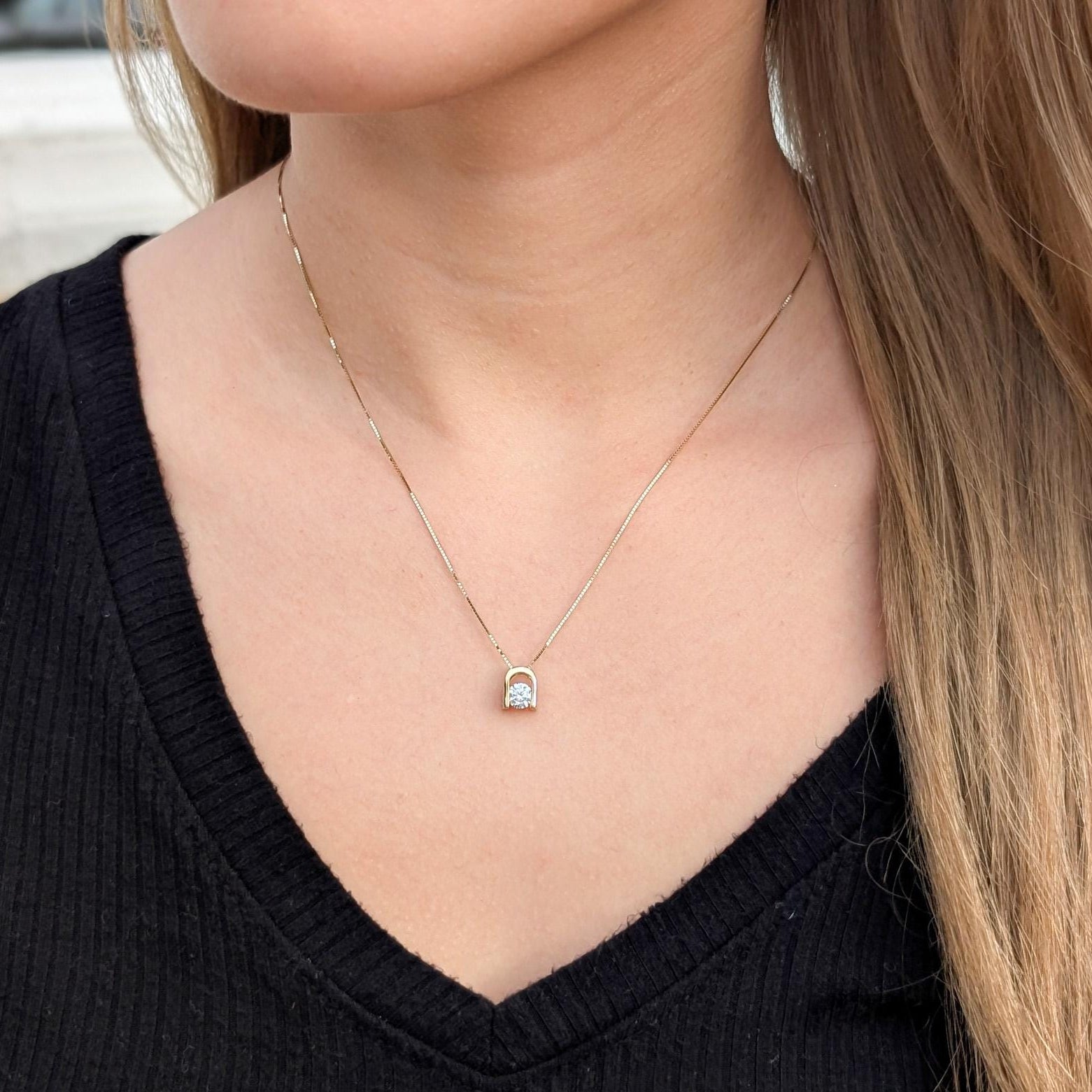 Floating Solitaire Pendant