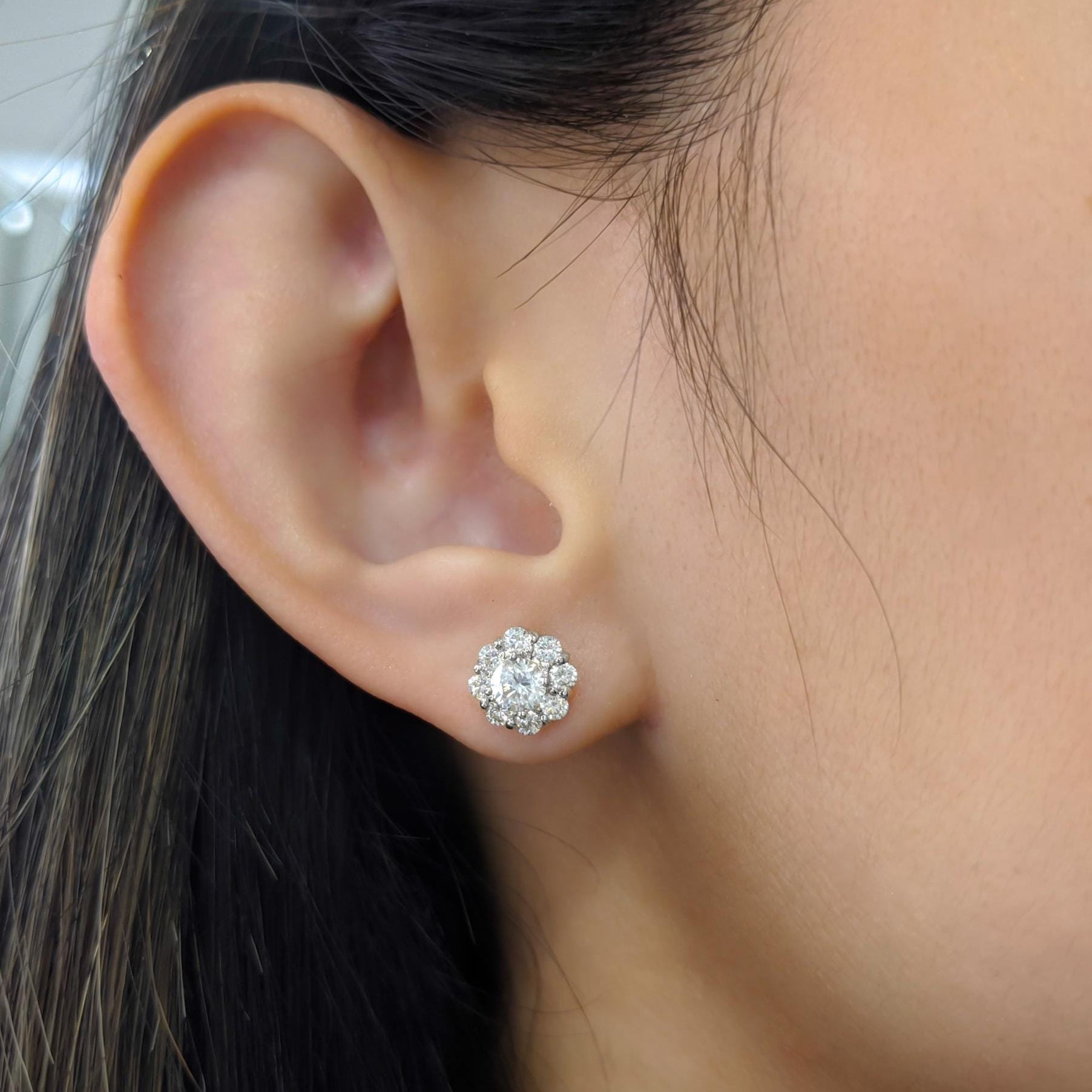 Floral Cluster Earrings - .925 Sterling Silver
