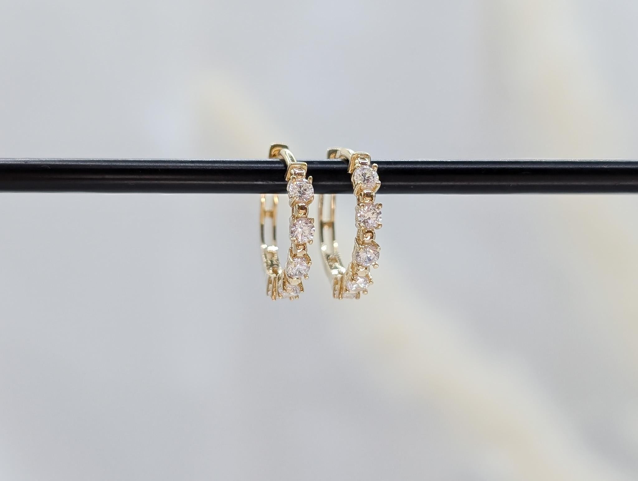 Gold Pavé Hoop Earrings