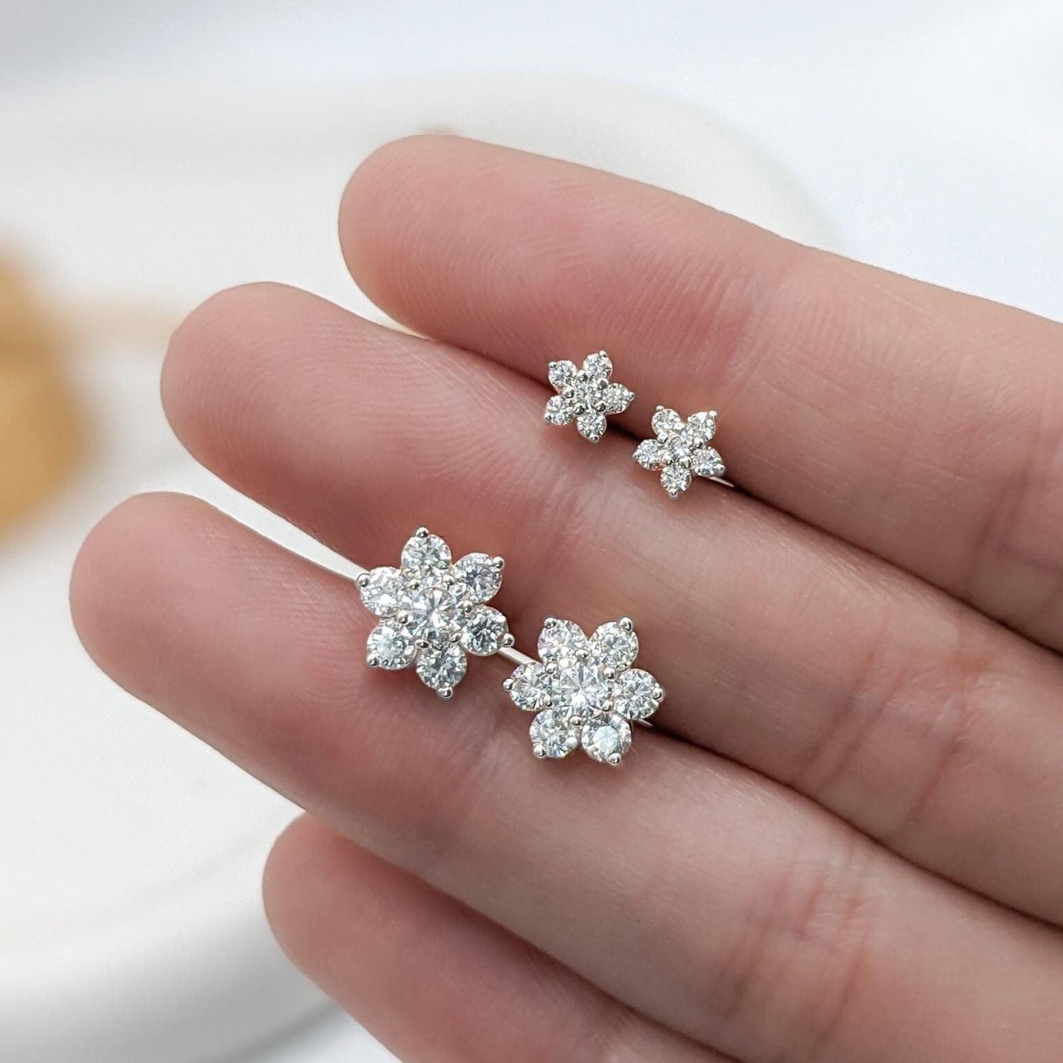 Buttercup Flower Earrings - .925 Sterling Silver