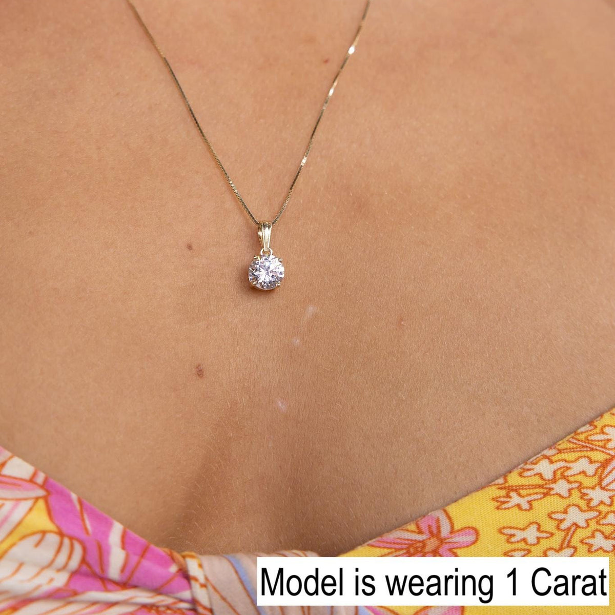 Lab Diamond Solitaire Pendant