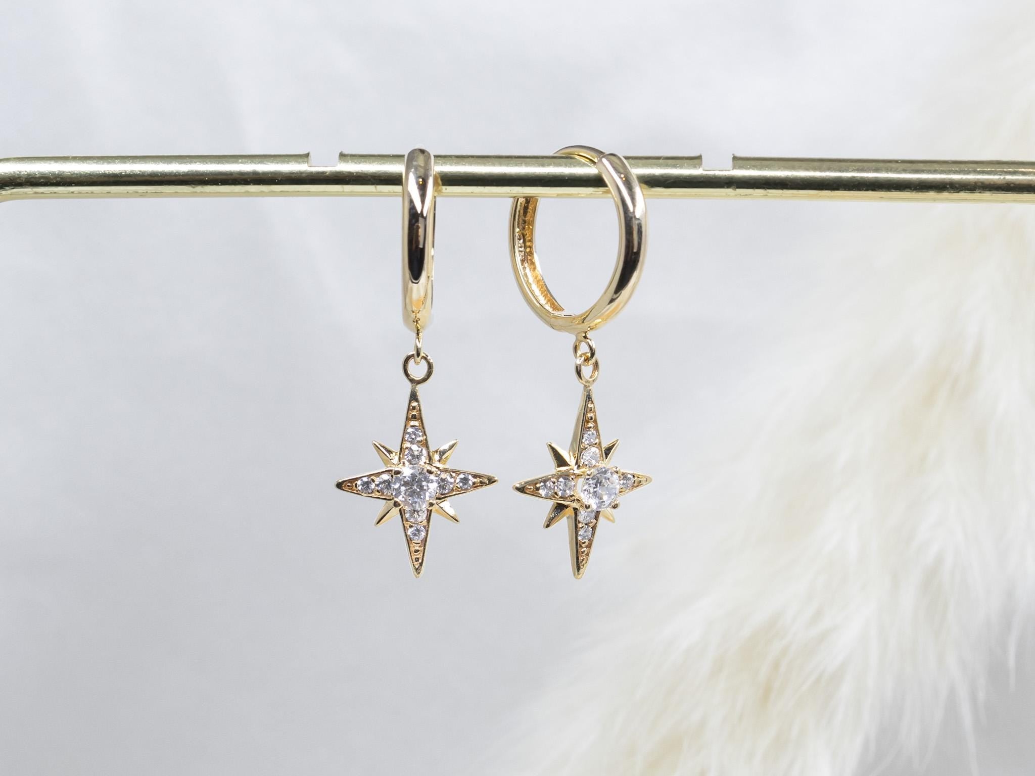 Ethereal North Star Hoop Earrings