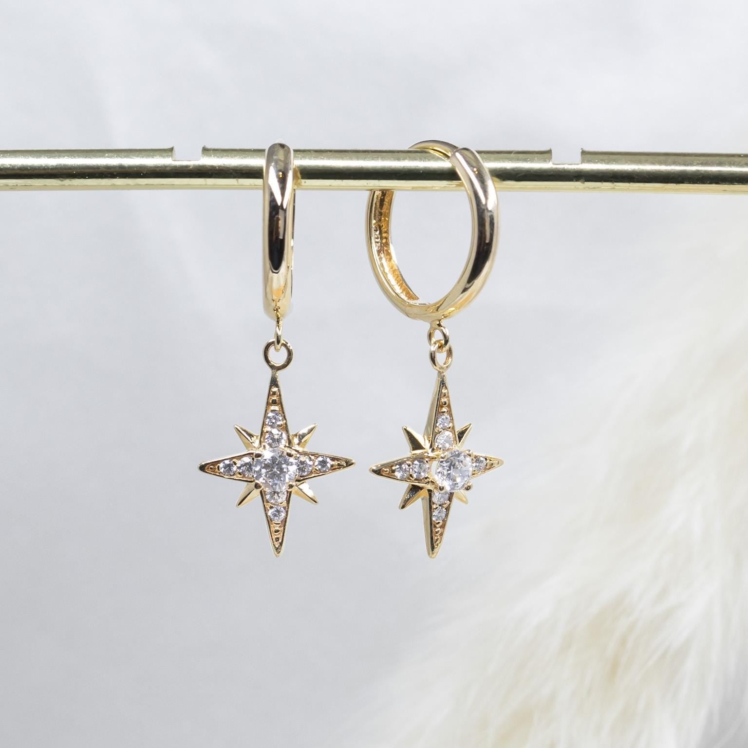 Ethereal North Star Hoop Earrings