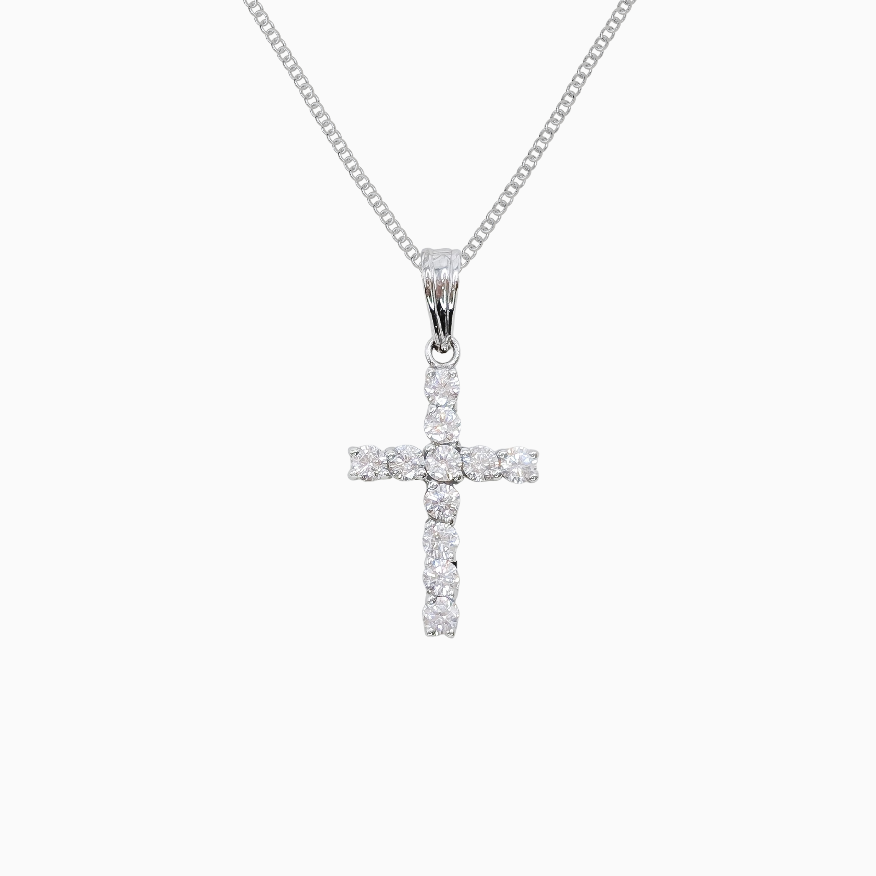 Pavé Cross Pendant - .925 Sterling Silver Pendant