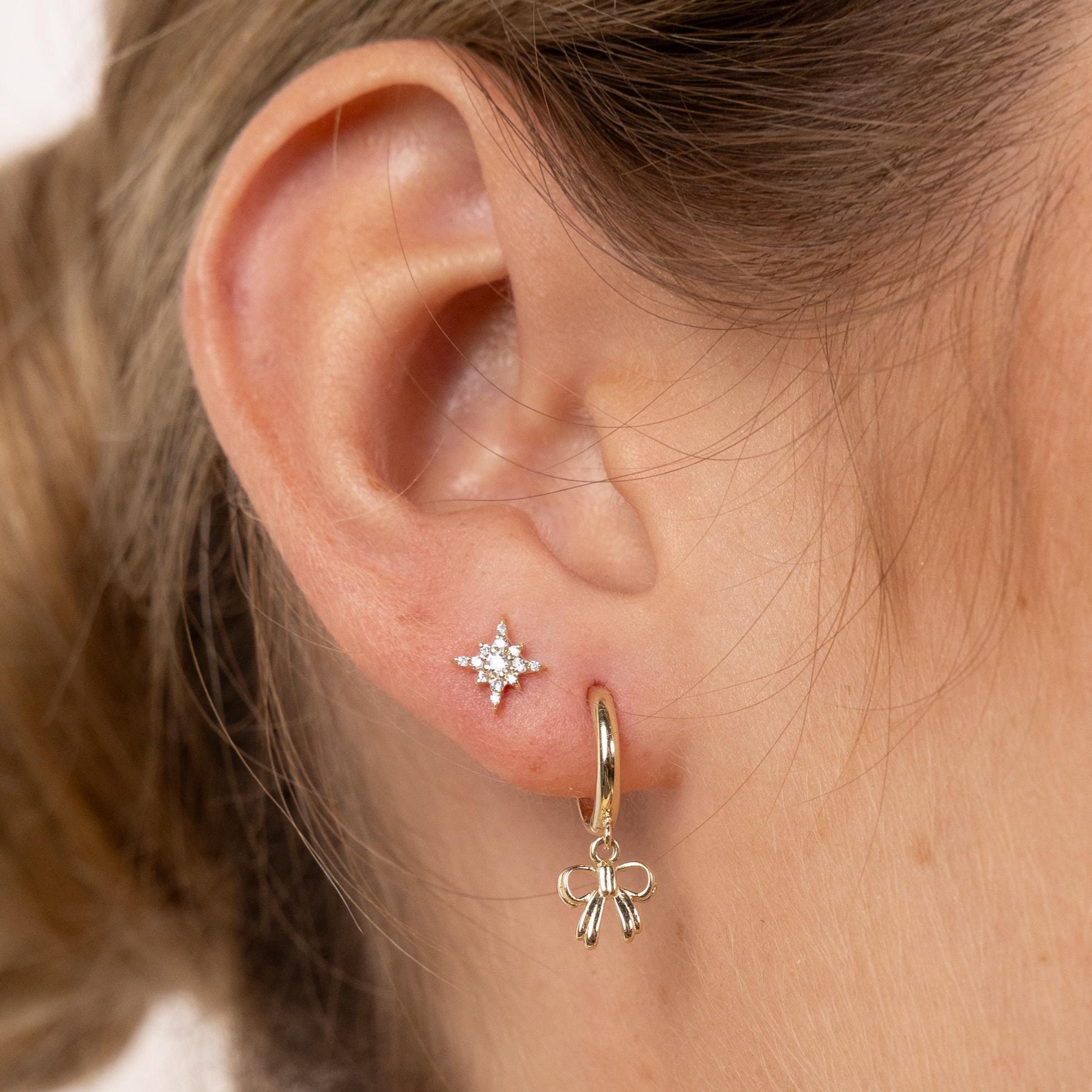 Mini Bow Hoop Earrings