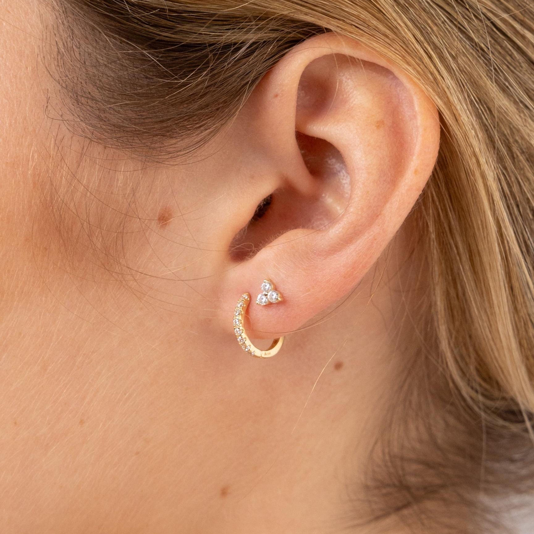 Slim Pavé Hoop Earrings