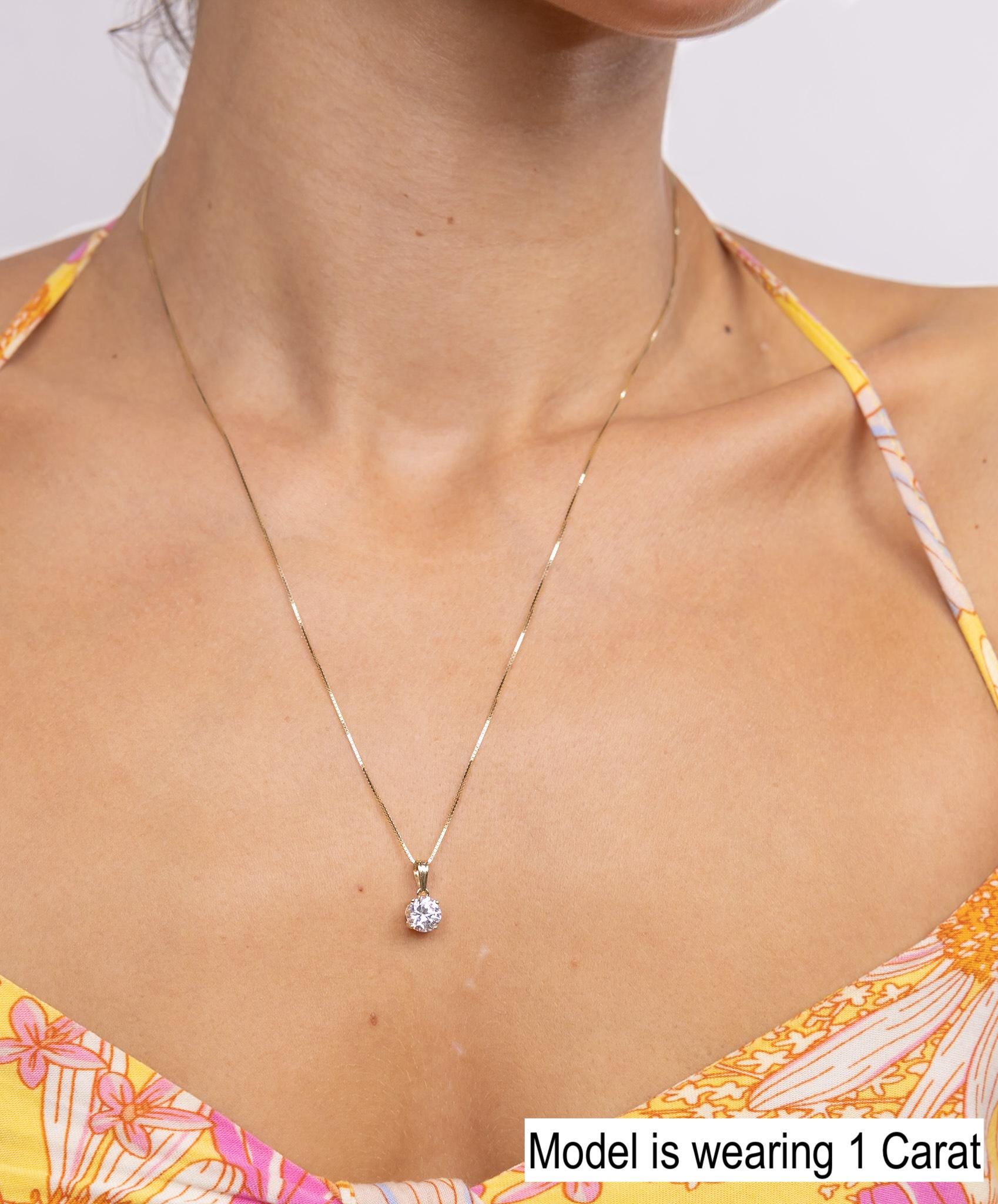 Lab Diamond Solitaire Pendant