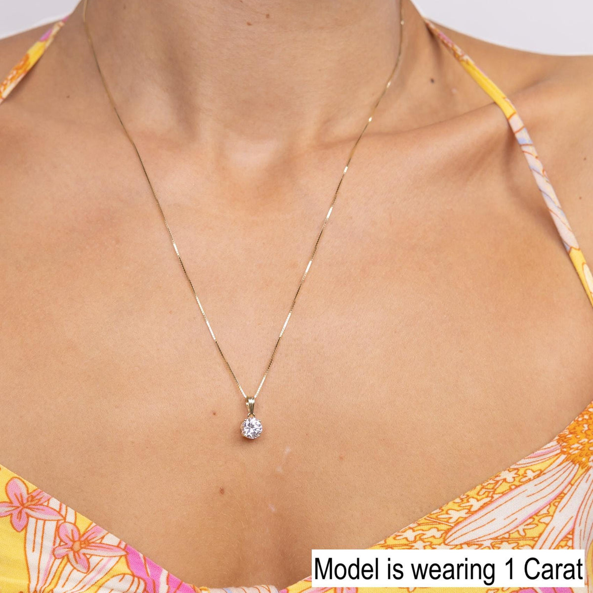 Lab Diamond Solitaire Pendant