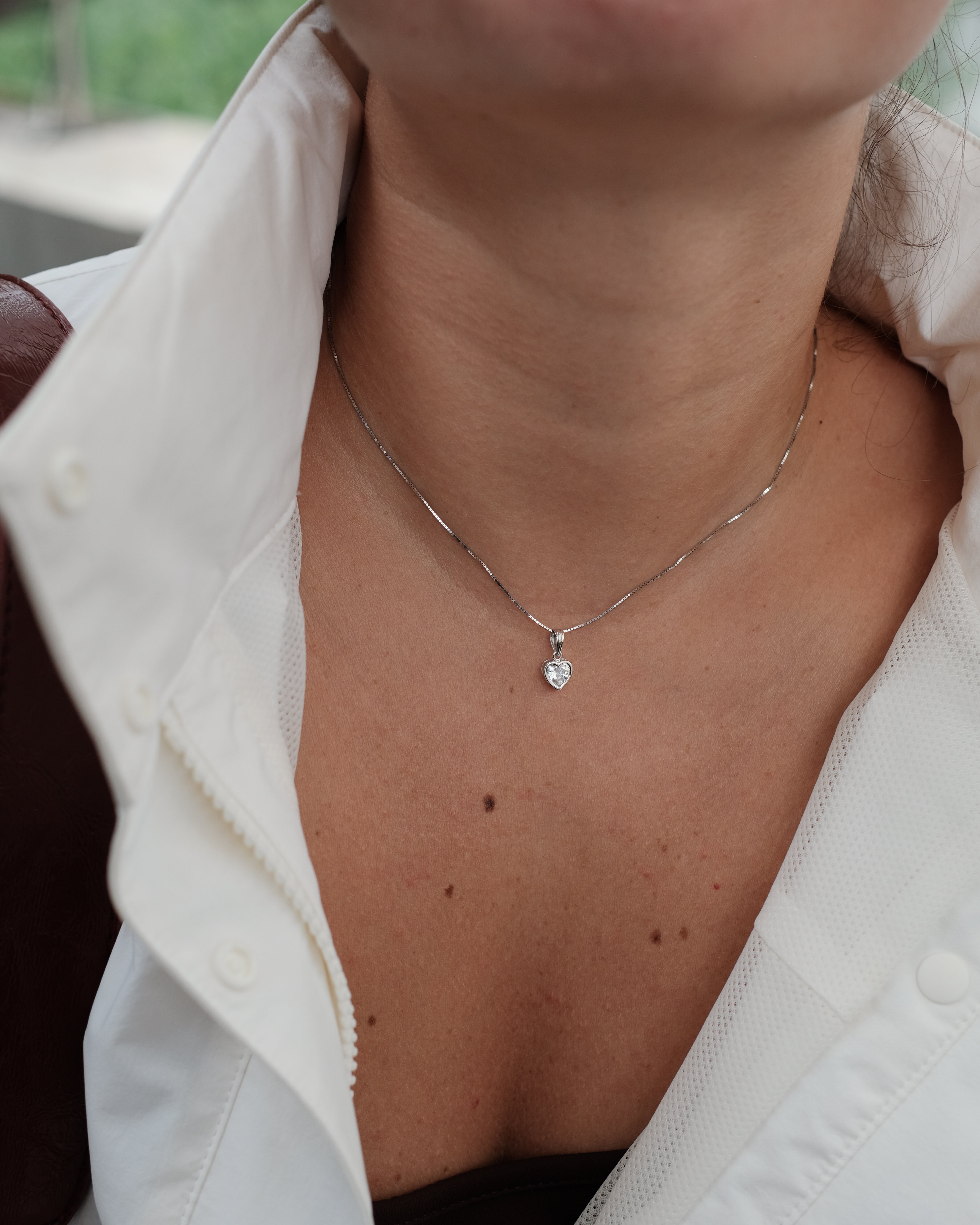 Bezel Solitaire Heart Pendant