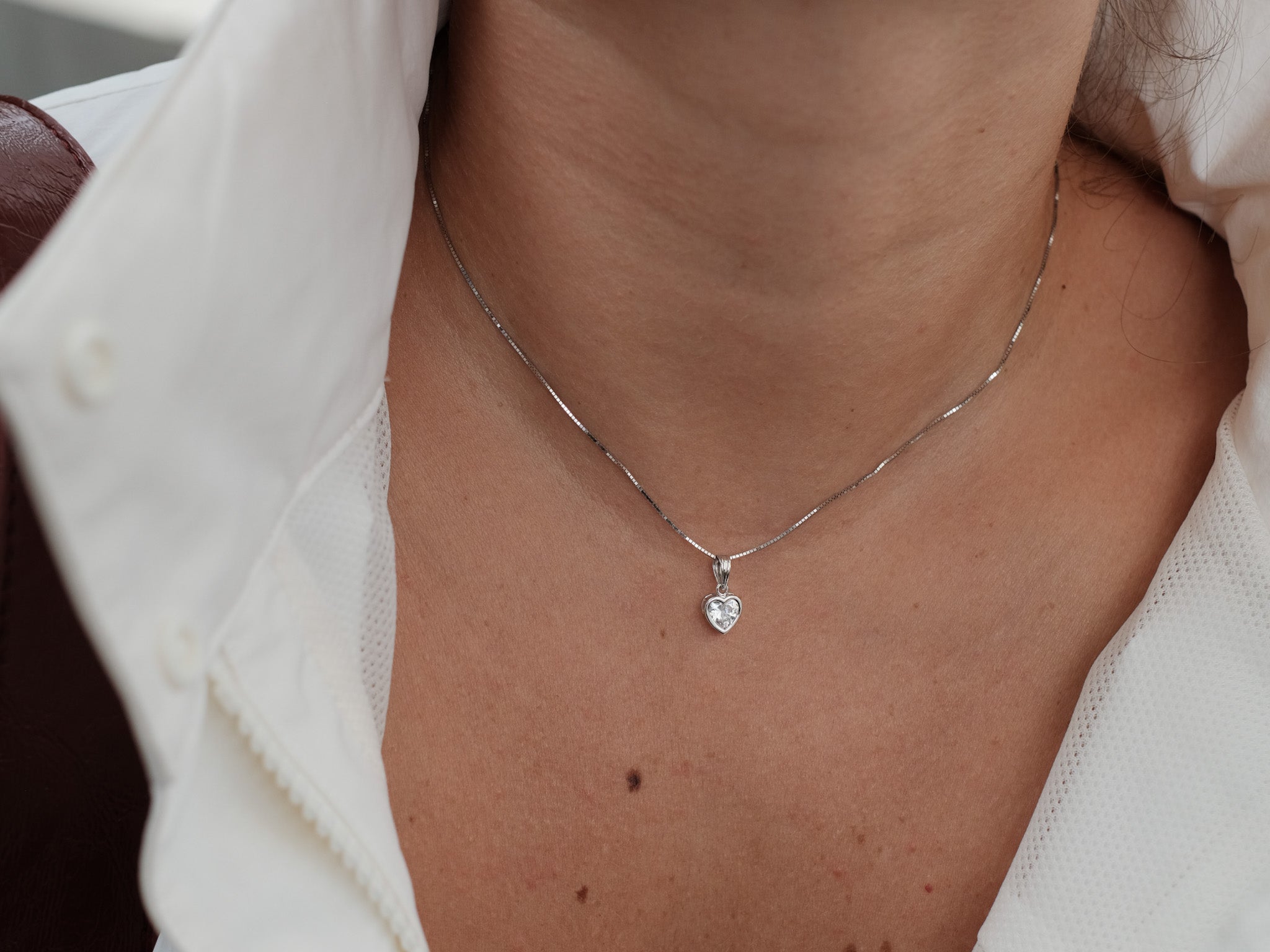 Bezel Solitaire Heart Pendant