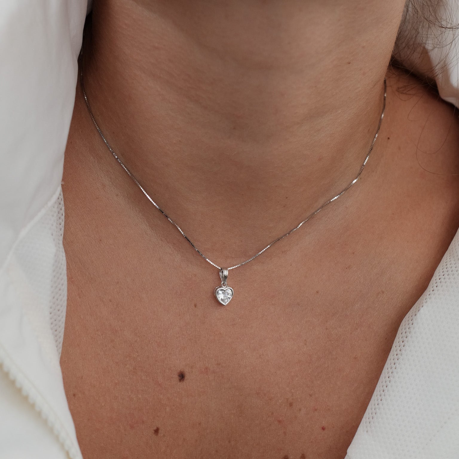 Bezel Solitaire Heart Pendant