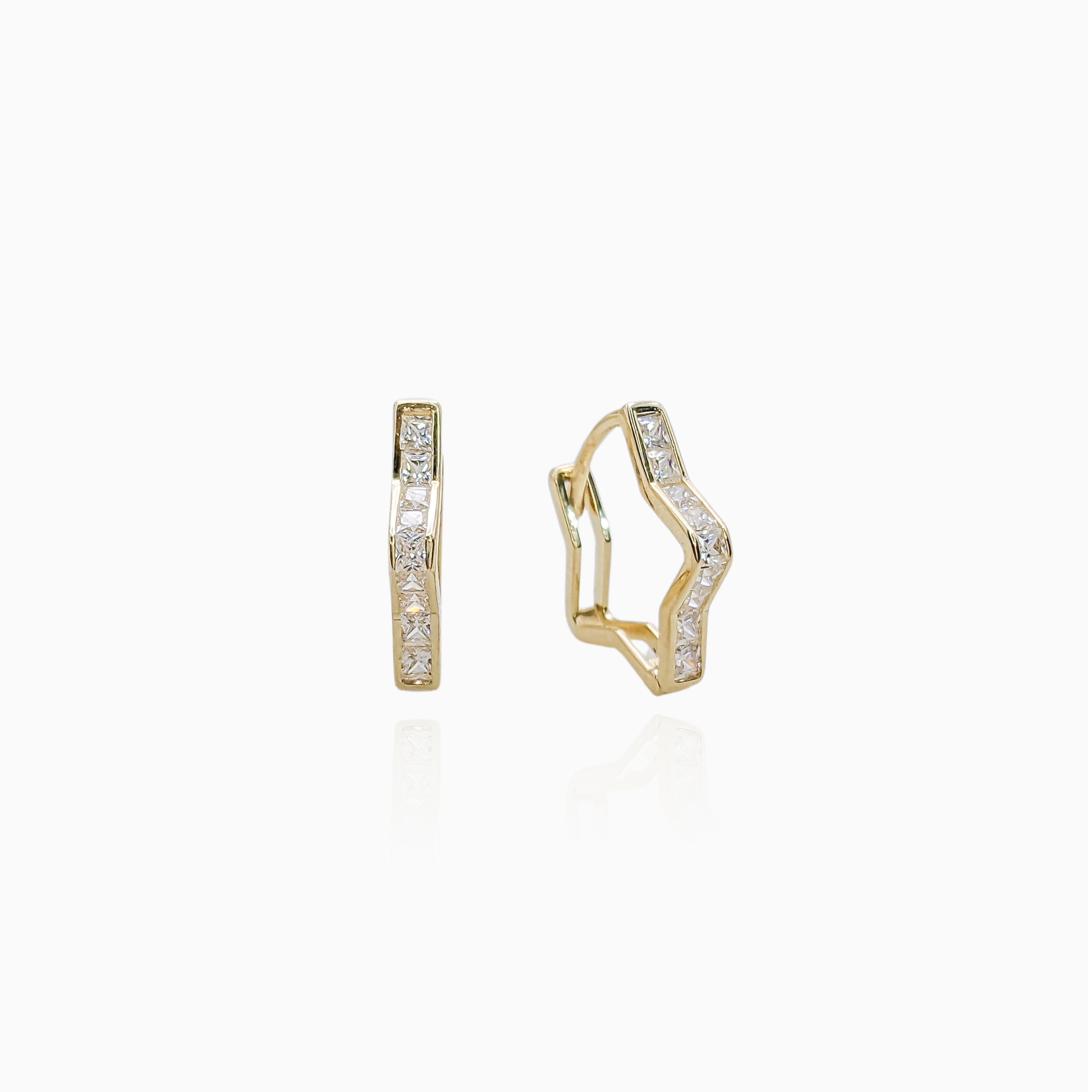 Star Huggies Hoop Earrings