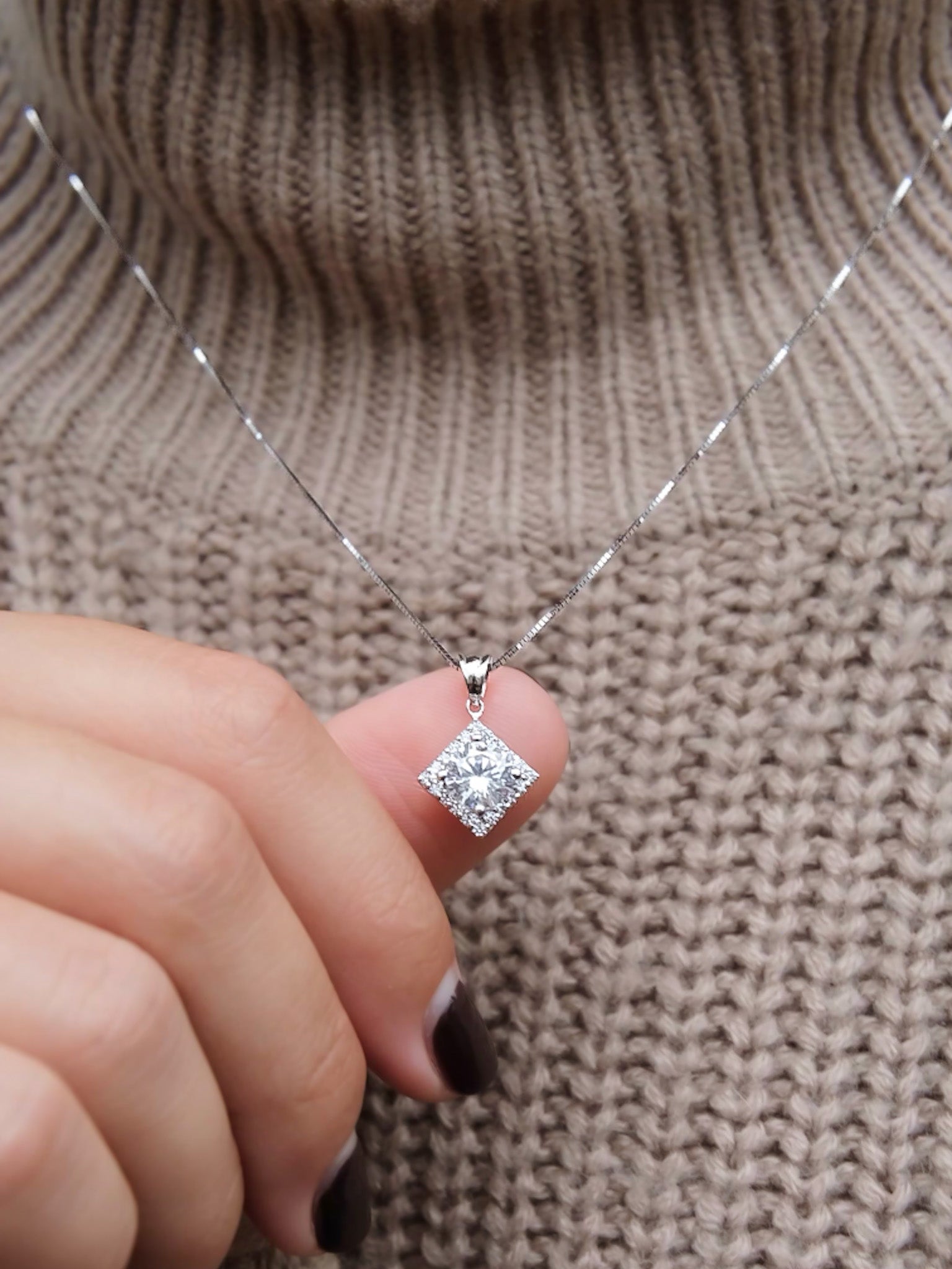 Square Halo Pendant