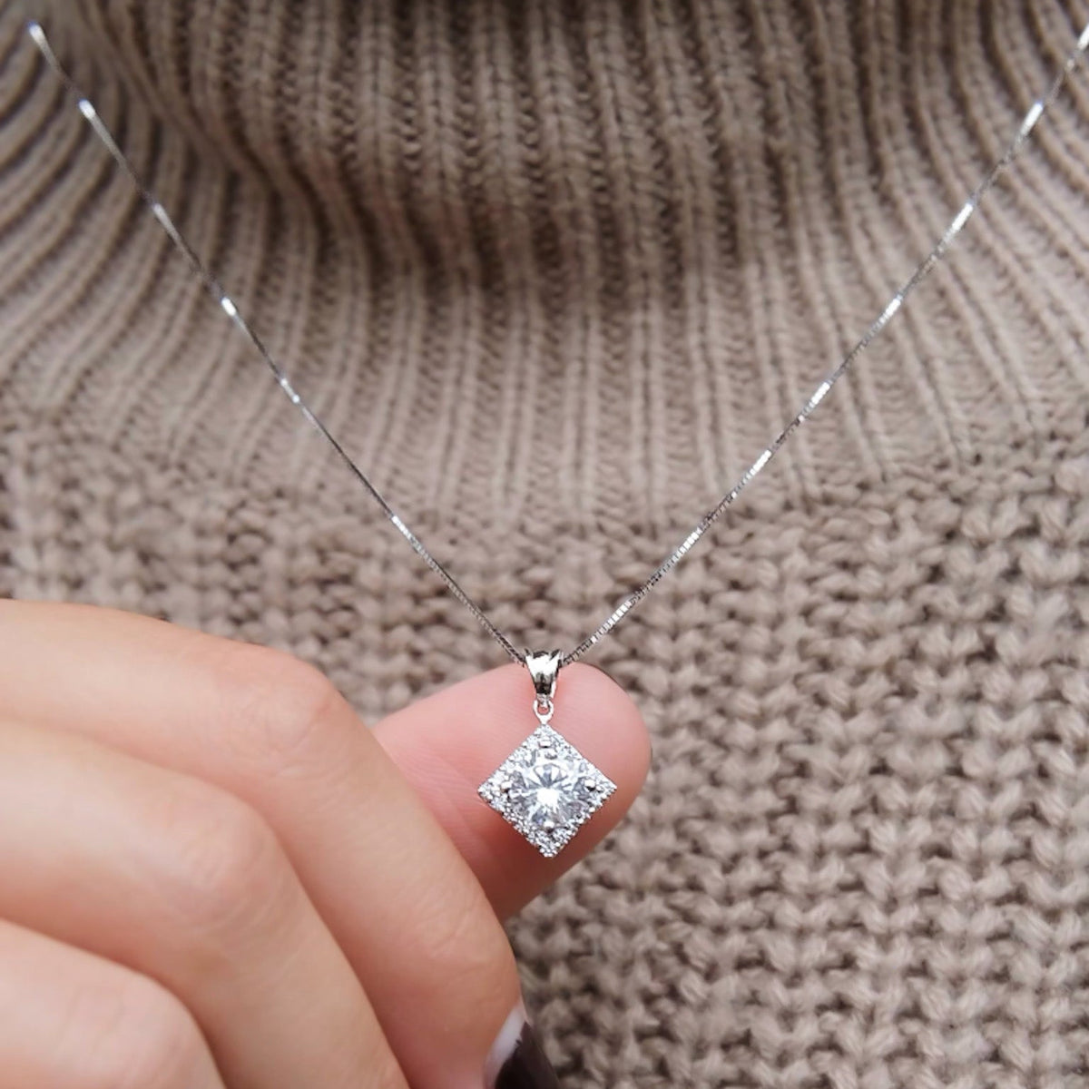 Square Halo Pendant