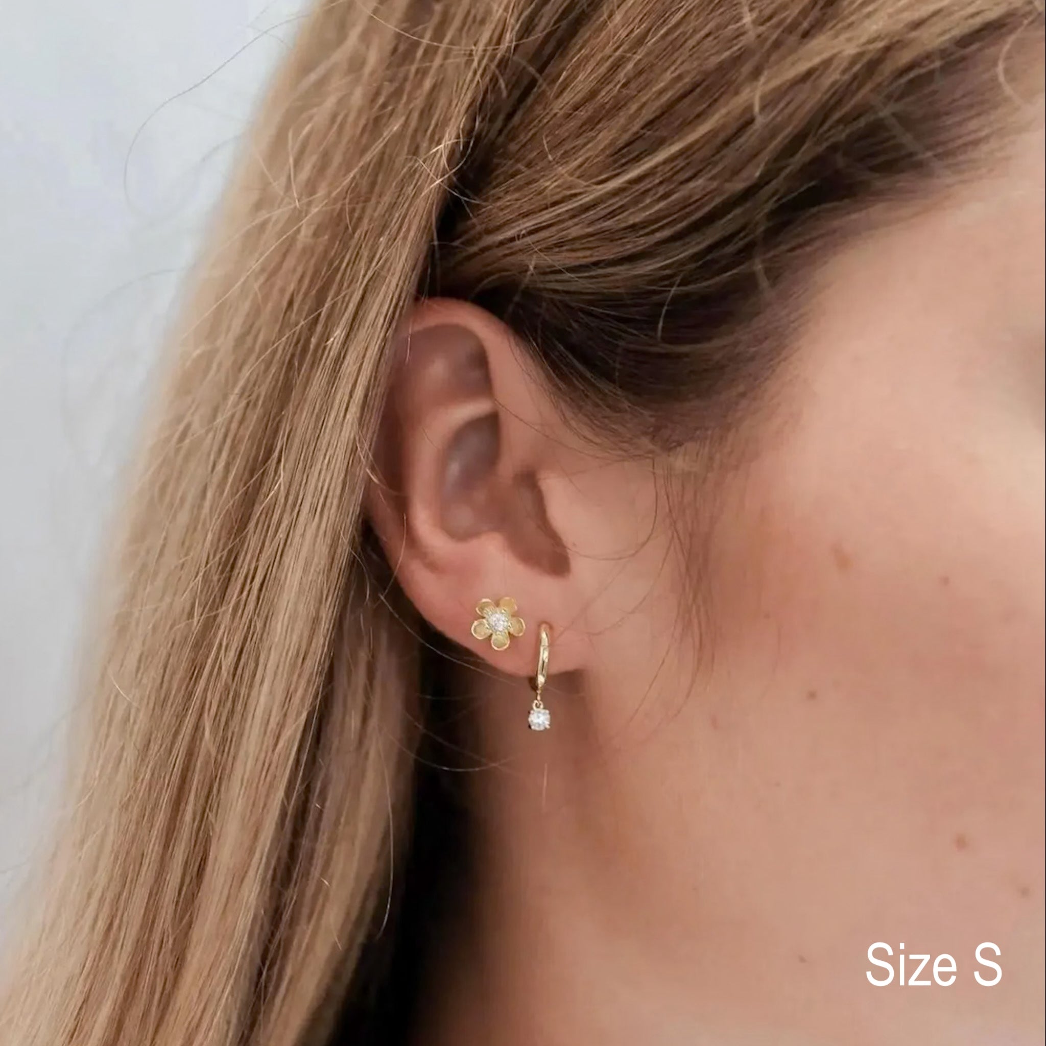 Lab Grown Diamond Solitaire Dangle Hoop Earrings