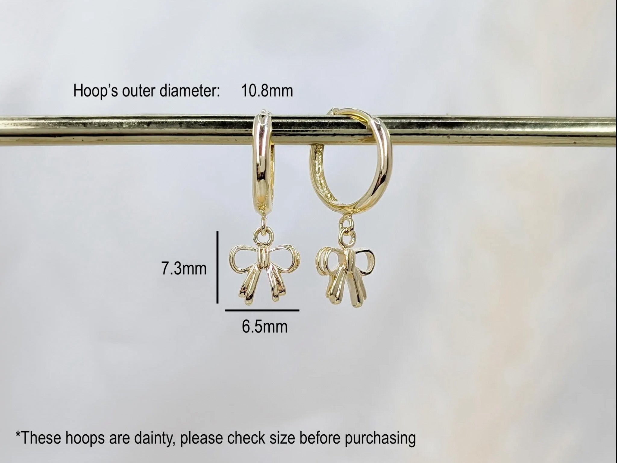 Mini Bow Hoop Earrings