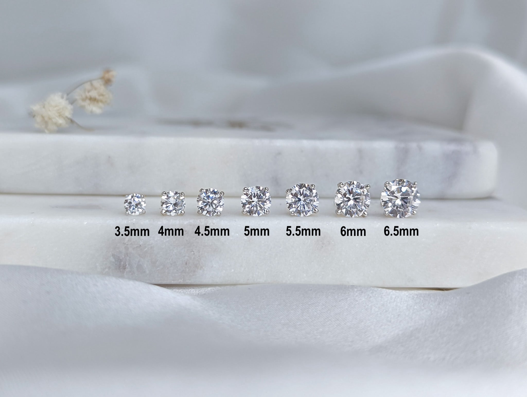 Solitaire Stud Earrings