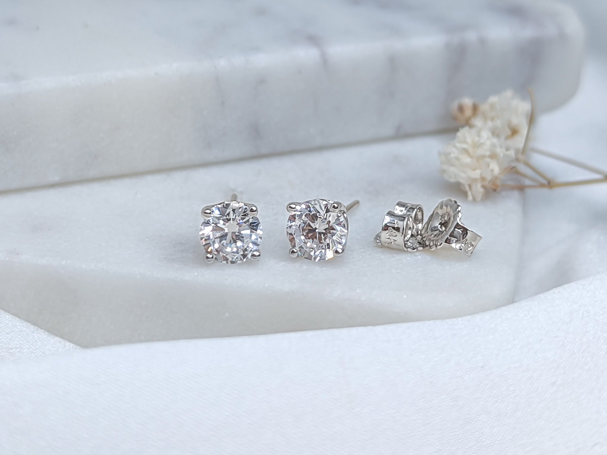 Solitaire Stud Earrings