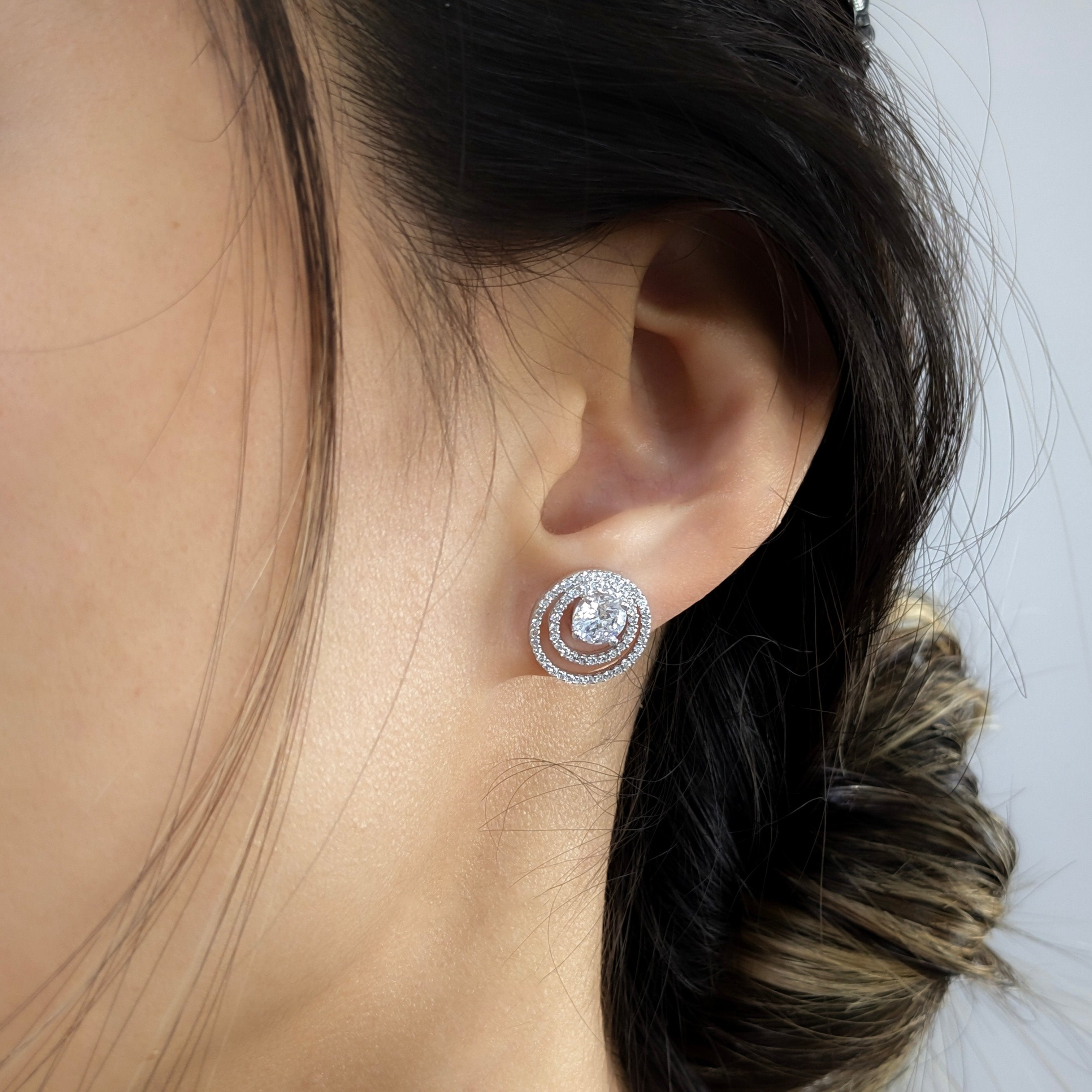 Double Stack Halo Earrings