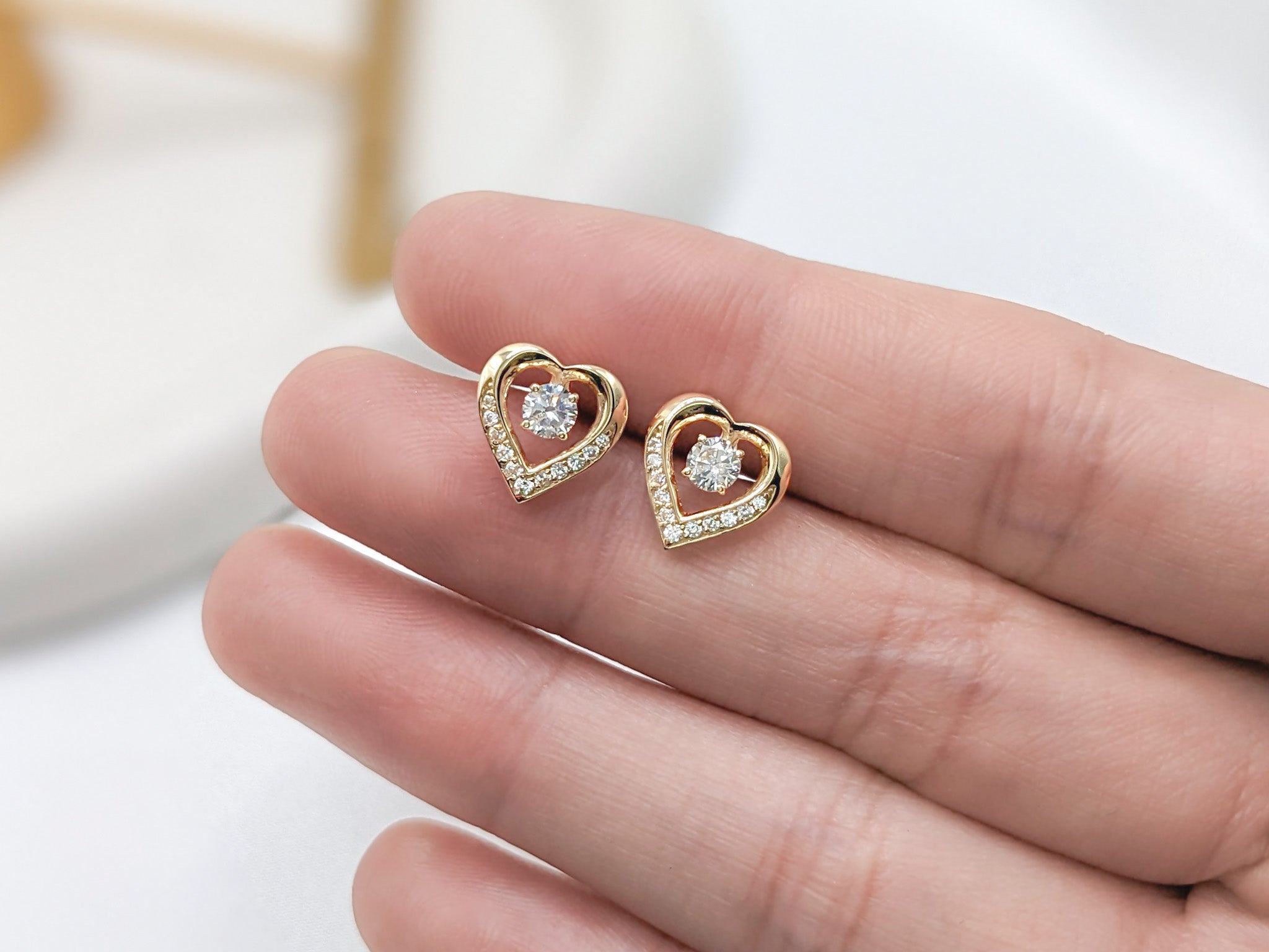 Pavé Heart Earrings
